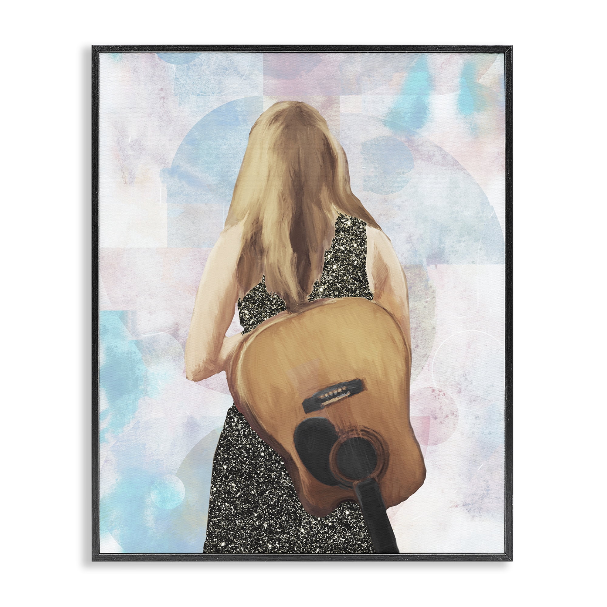 Stupell Industries Dreaming With My Guitar Black Framed Giclee Art, design by Dan Meneely