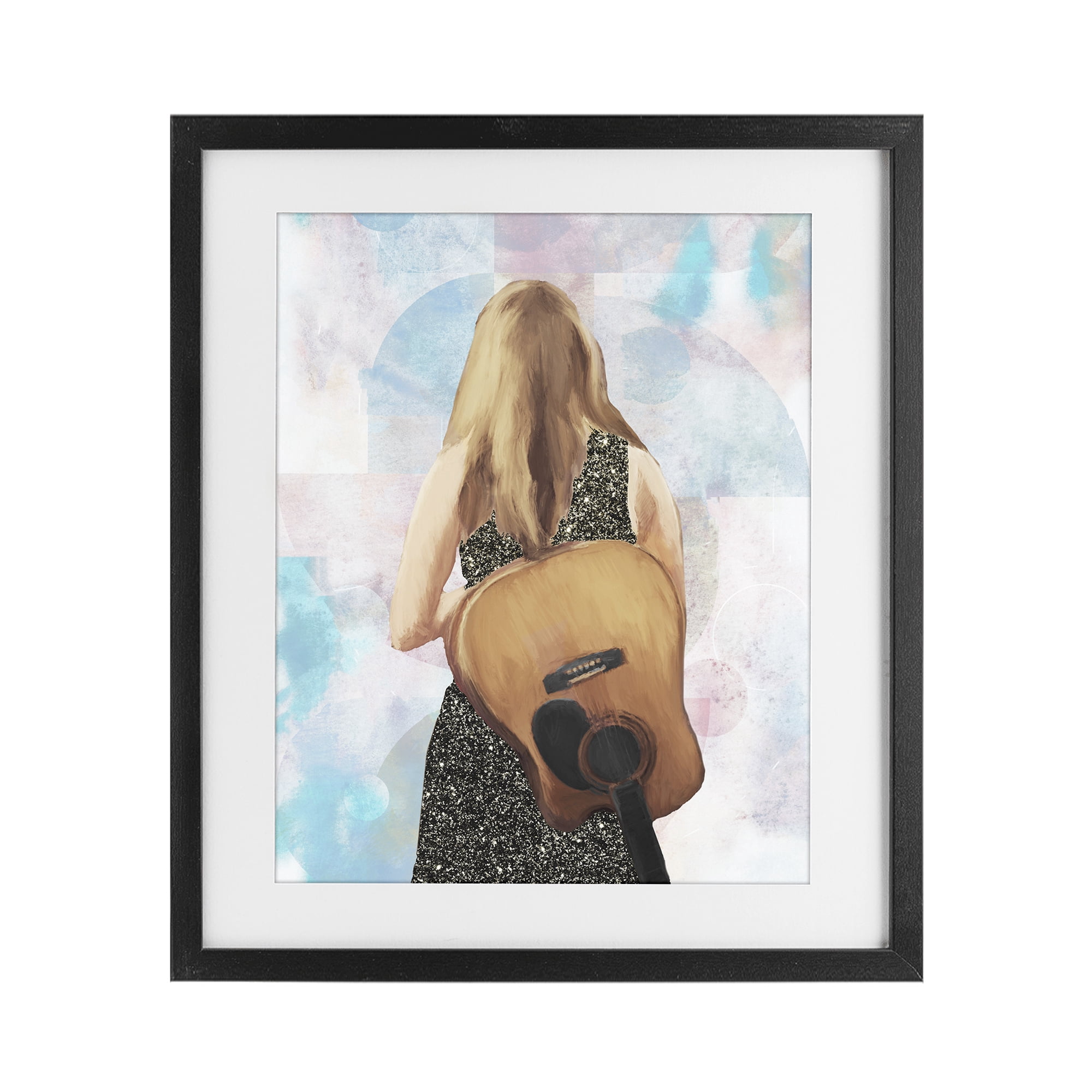 Stupell Industries Dreaming With My Guitar Black Framed Print Under Glass, design by Dan Meneely