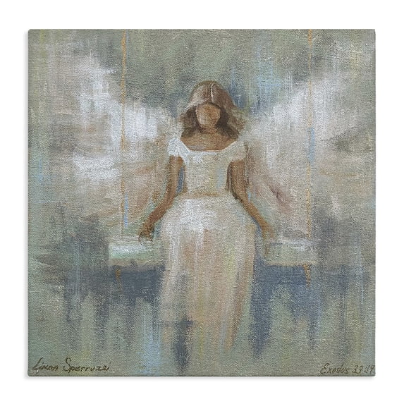 Stupell Industries Traditional Dreamlike Restful Angel Canvas Art, 36 x 36, by Linda Sperruzzi