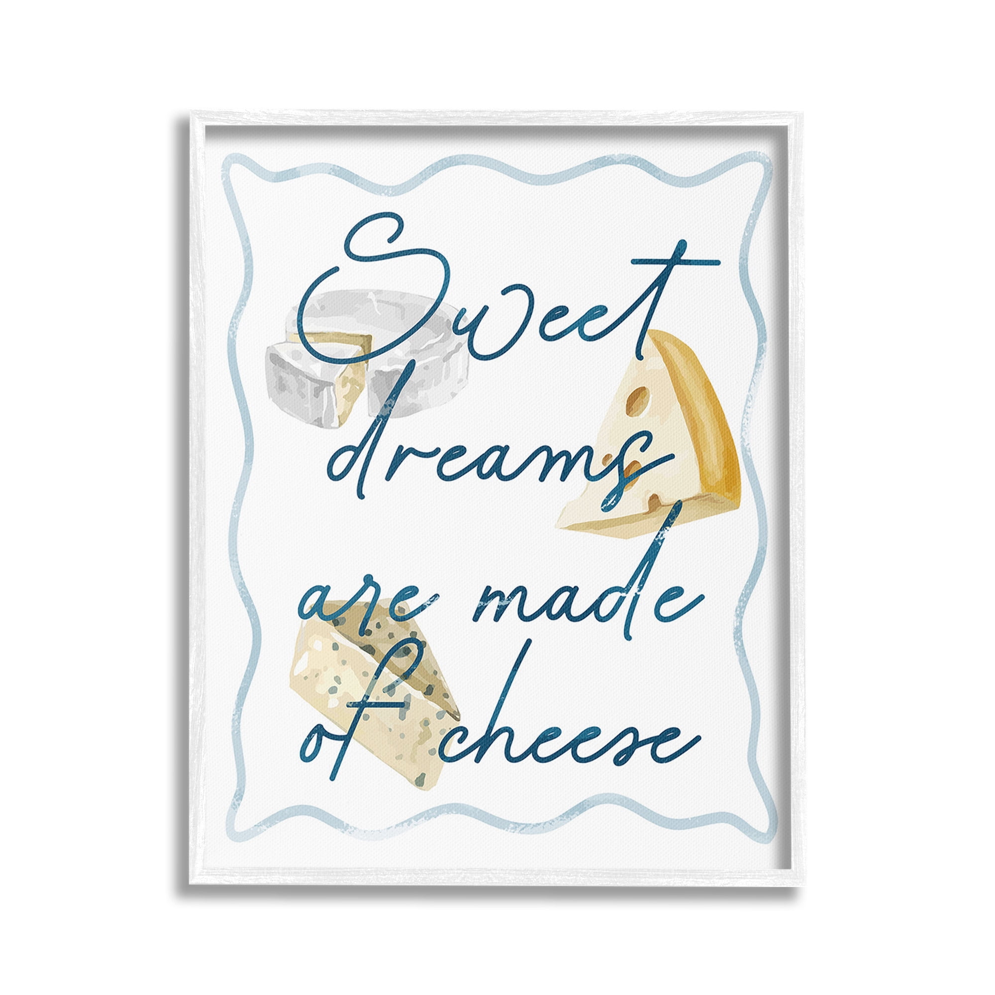 Stupell Industries Dreams Of Cheese Food & Beverage Painting White Framed Art Print Wall Art, 16 x 20