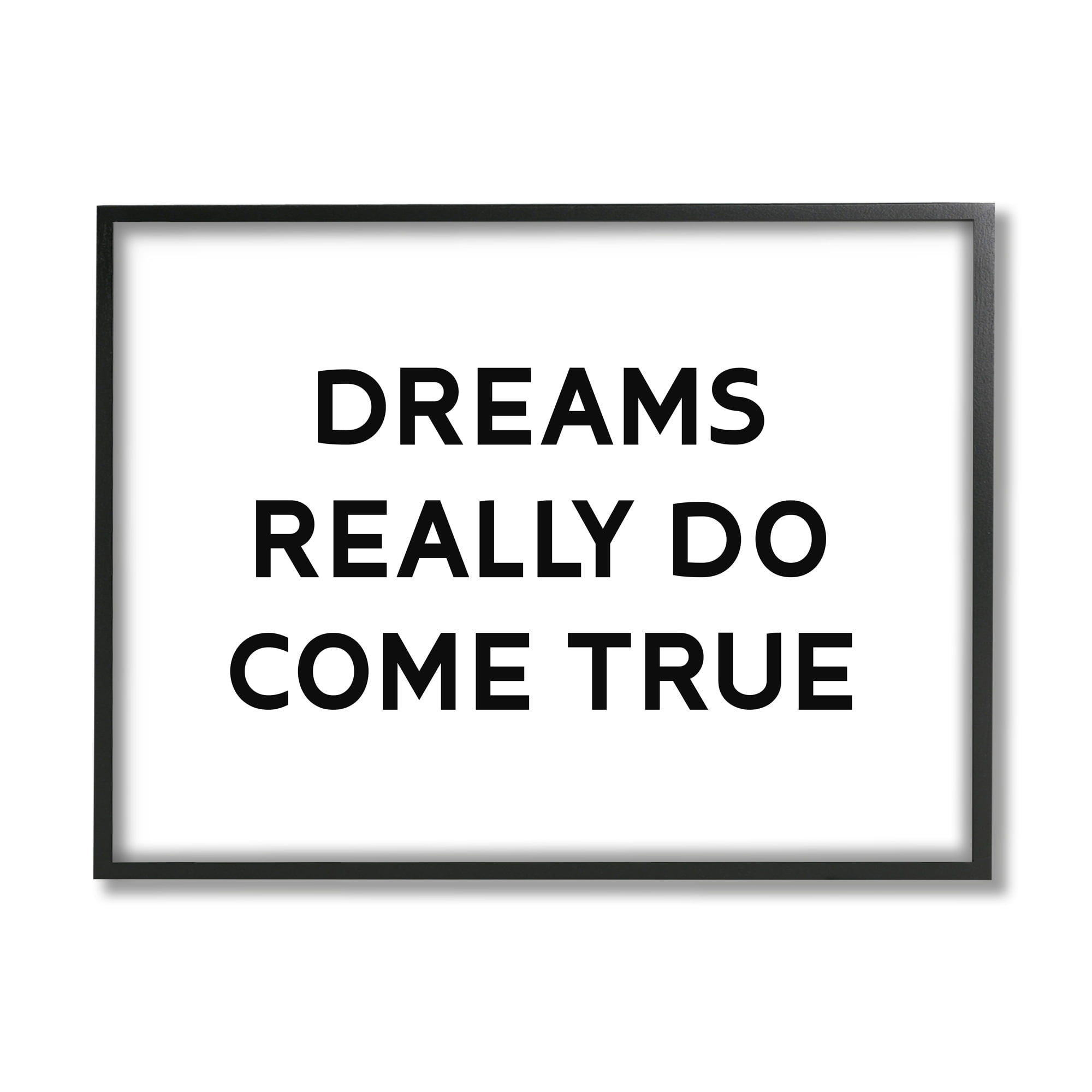 Stupell Industries Dreams Really Do Come True Quote Minimal Text, 14 x 11, Design by Daphne Polselli
