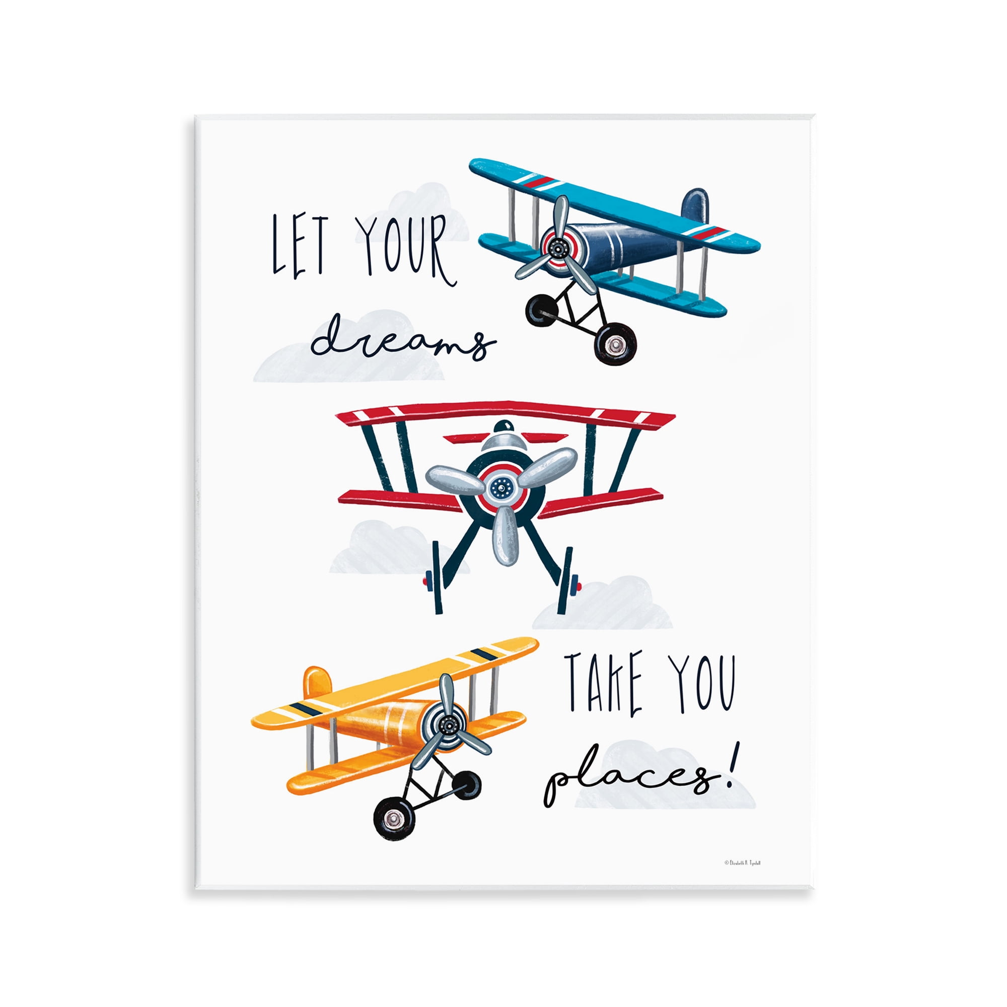 Stupell Industries Dreams Take You Places Transportation Painting Unframed Art Print Wall Art, 11 x 14