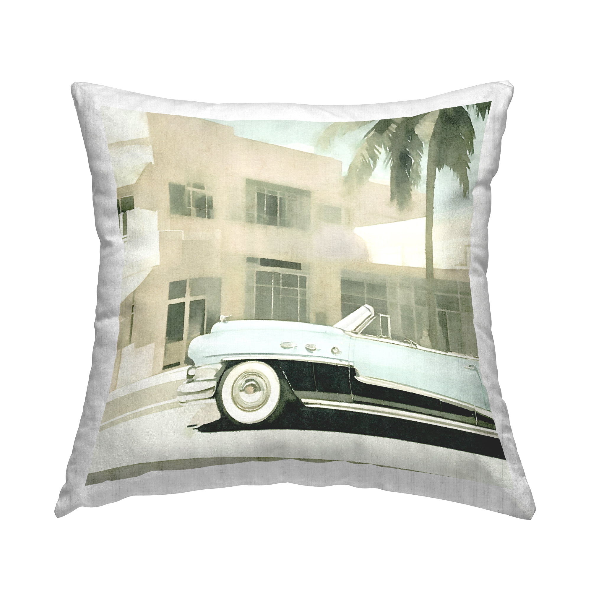 Stupell Industries Dreamy Beach Tropical View Decorative Printed Throw Pillow Design by Noah Bay.