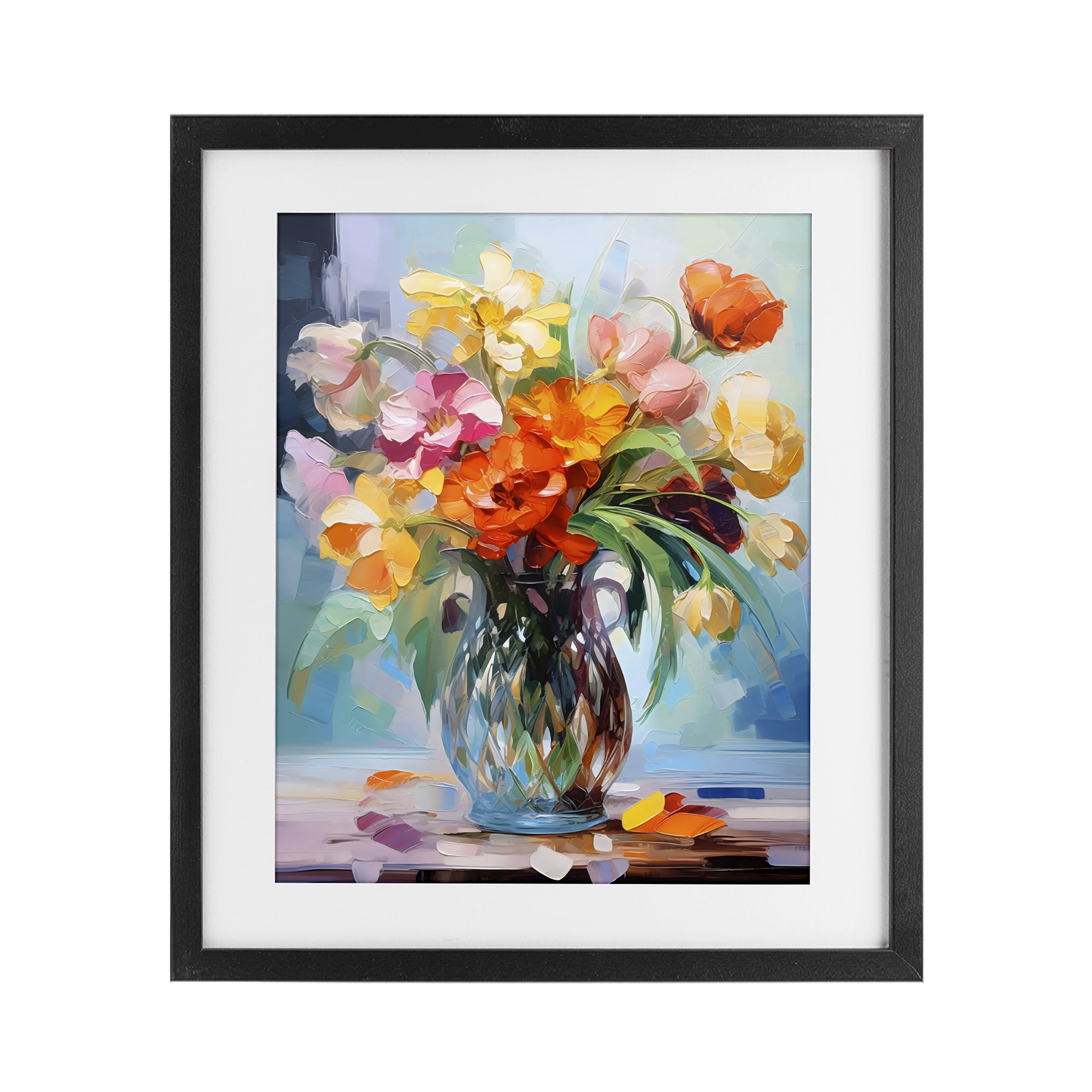 Stupell Industries Dreamy Bouquet of Vibrant Blooms Black Framed Print Under Glass, design by Creative Studio
