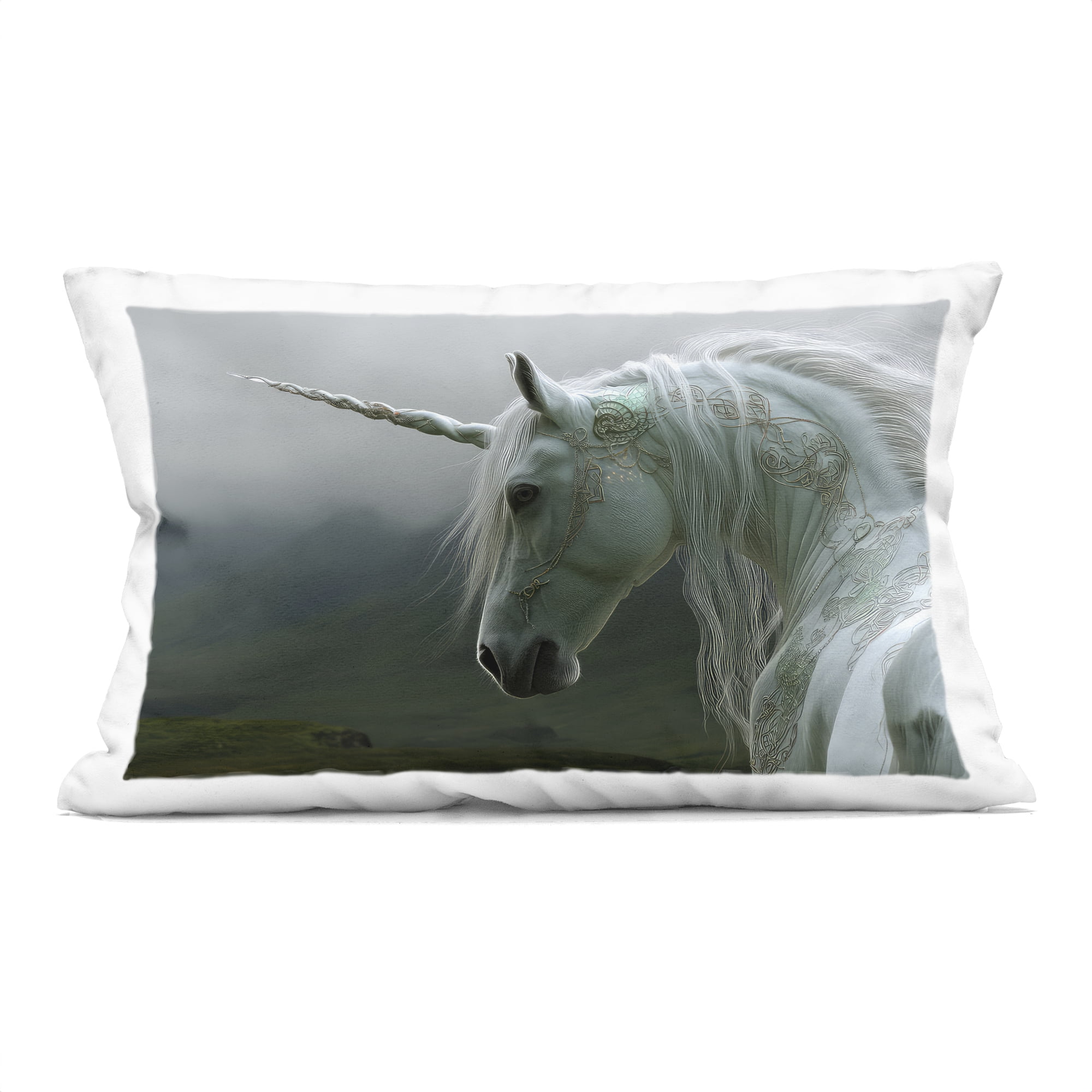 Stupell Industries Dreamy Celtic Unicorn Decorative Printed Throw Pillow, design by The Wands Want, 14 x 7 x 20