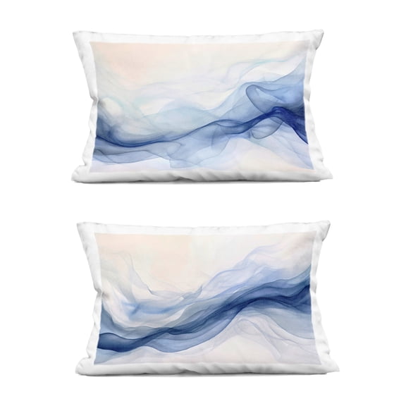 Stupell Industries Dreamy Indigo Mist 2 Piece Decorative Printed Throw Pillow Set design by Andrea Haase, 14 x 7 x 20