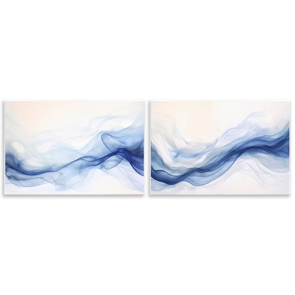 Stupell Industries Dreamy Indigo Mist 2 Piece Wall Plaque Art Set design by Andrea Haase, 10 x 15
