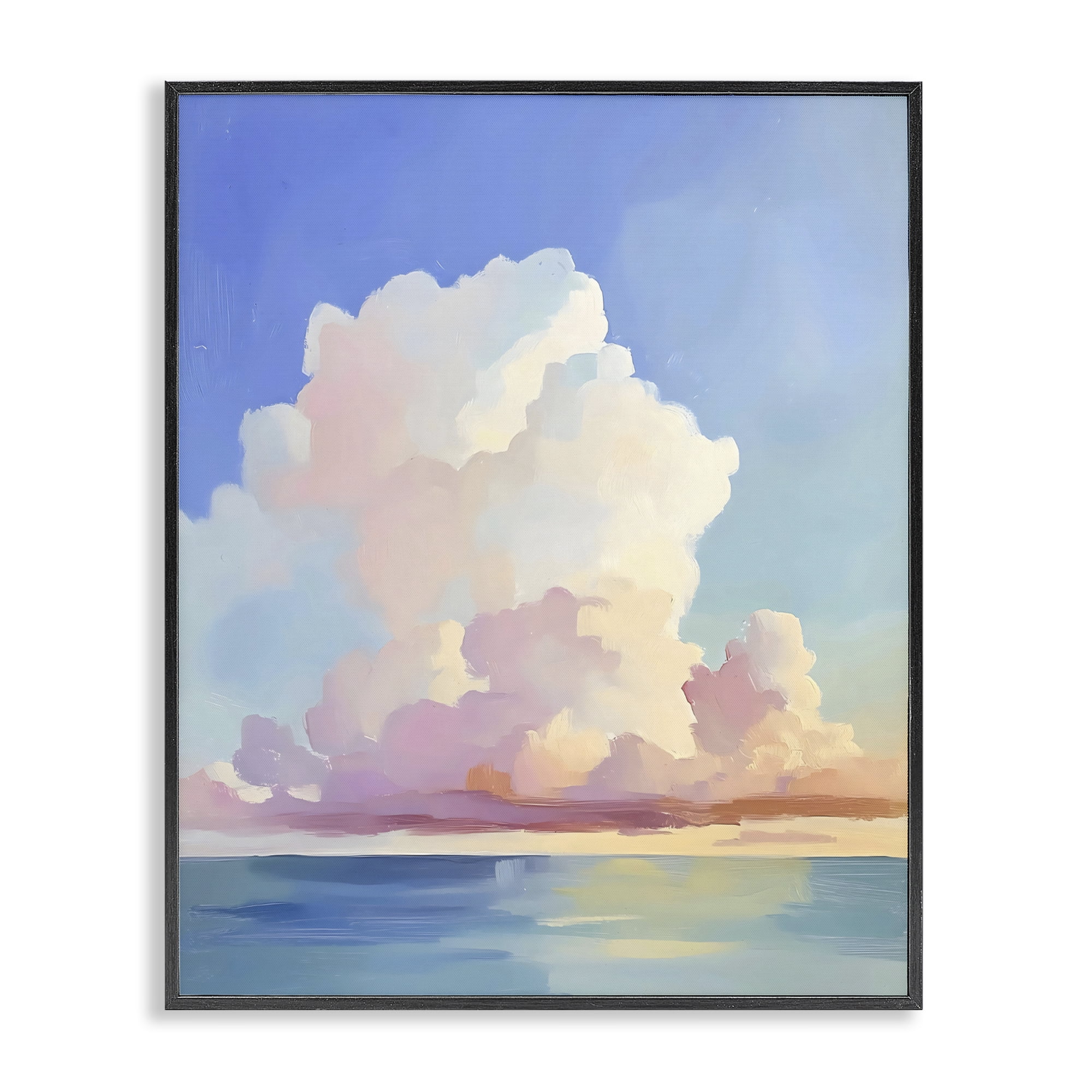 Stupell Industries Dreamy Pastel Clouds over Sea Black Framed Giclee Art, design by The Prints Vibe