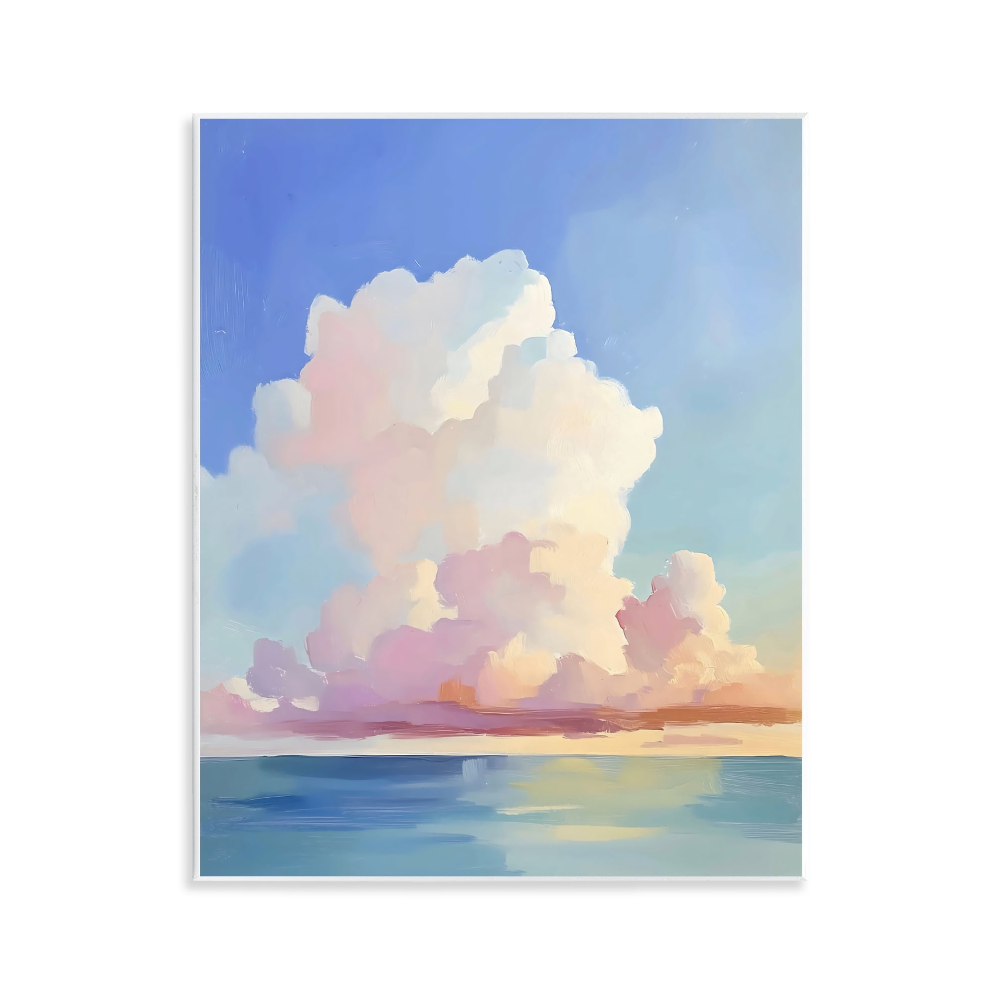 Stupell Industries Dreamy Pastel Clouds over Sea Wall Plaque Art, design by The Prints Vibe