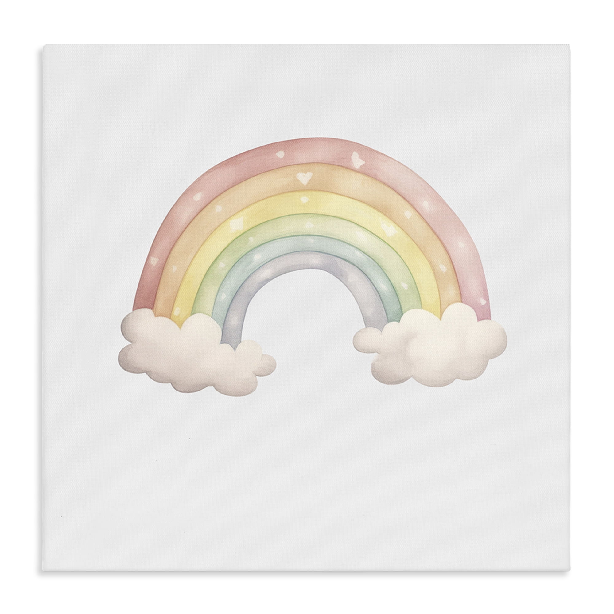 Stupell Industries Dreamy Pastel Rainbow with Clouds Canvas Wall Art, design by Karen Smith