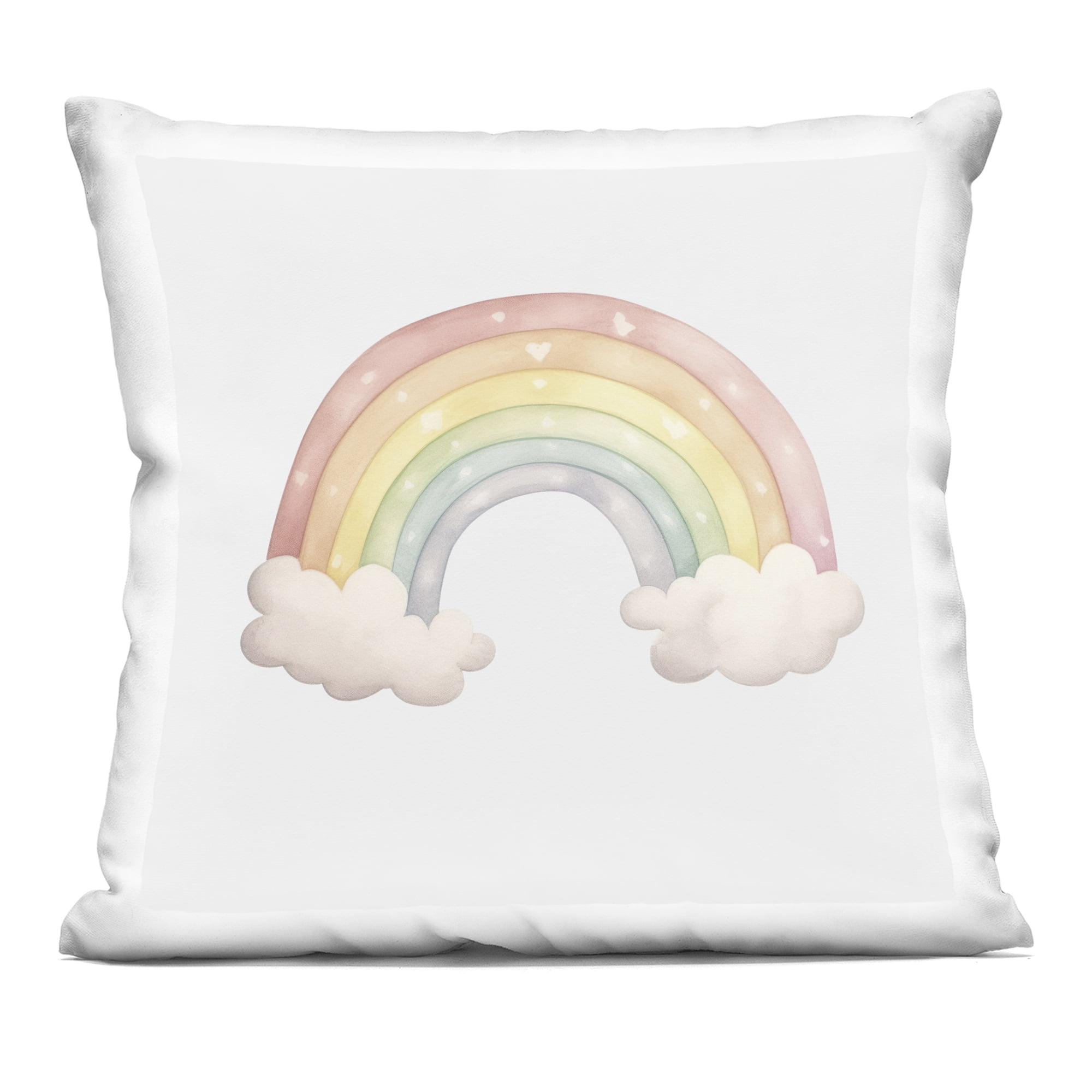 Stupell Industries Dreamy Pastel Rainbow with Clouds Decorative Printed Throw Pillow, design by Karen Smith, 18 x 7 x 18