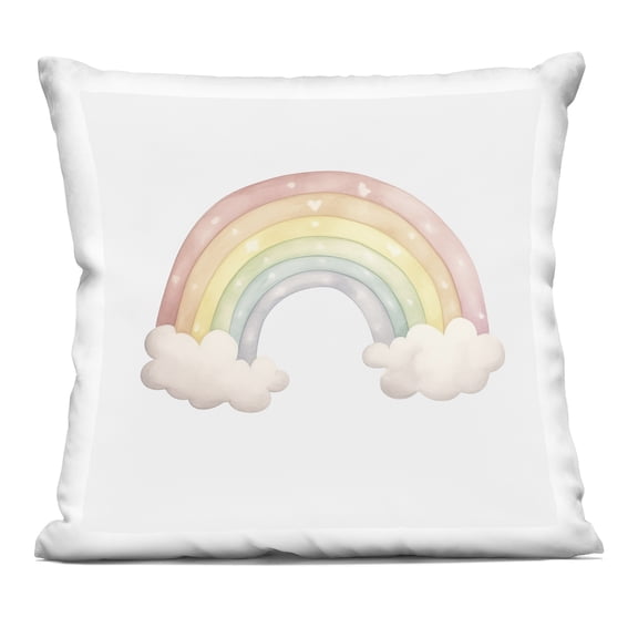 Stupell Industries Dreamy Pastel Rainbow with Clouds Decorative Printed Throw Pillow, design by Karen Smith, 18 x 7 x 18