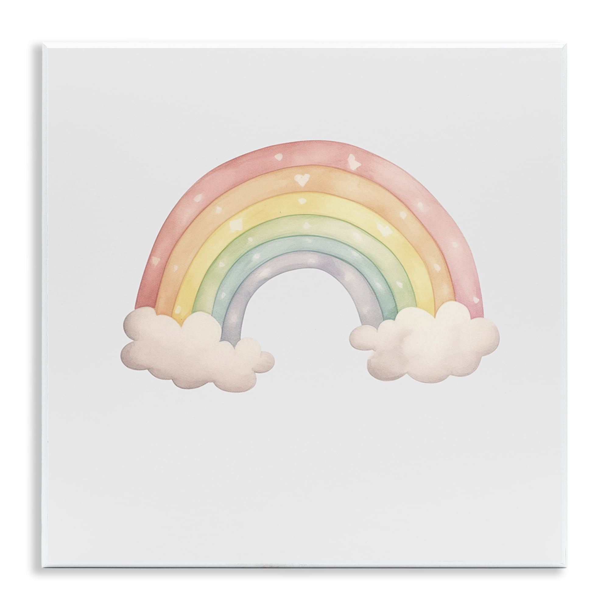 Stupell Industries Dreamy Pastel Rainbow with Clouds Wall Plaque Art, design by Karen Smith