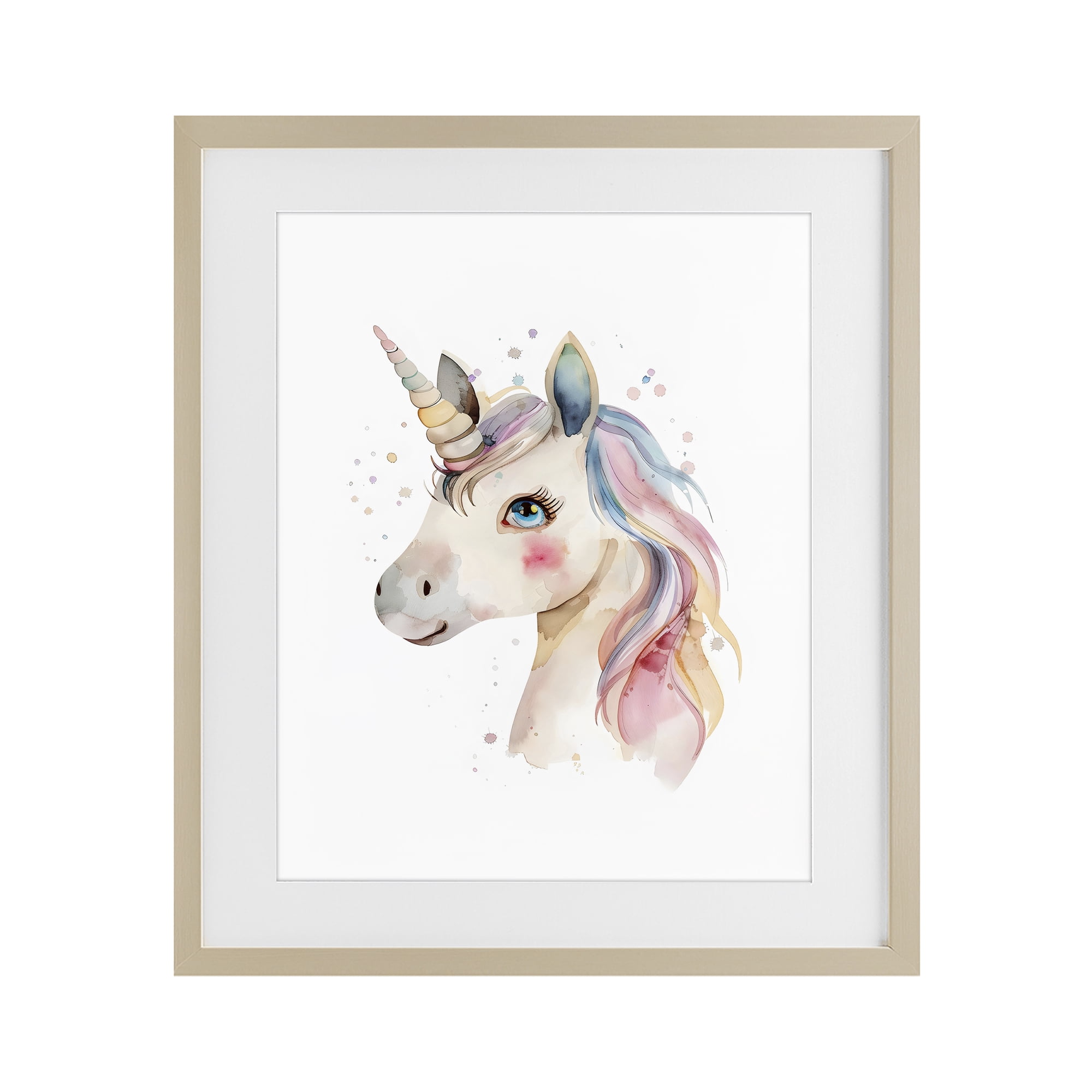 Stupell Industries Dreamy Pastel Unicorn Birch Framed Print Under Glass, design by LSR Design Studio
