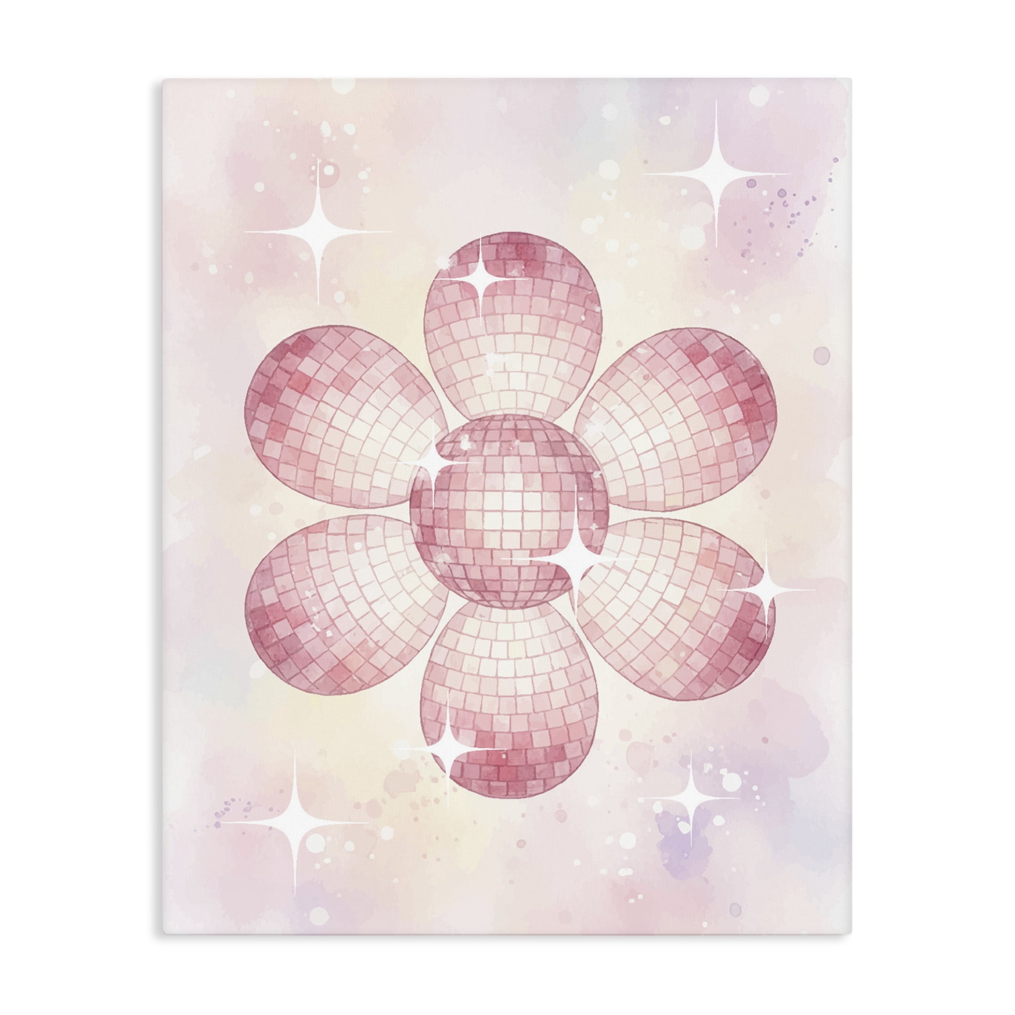 Stupell Industries Dreamy Pink Disco Ball Flower Canvas Wall Art, design by Lil' Rue