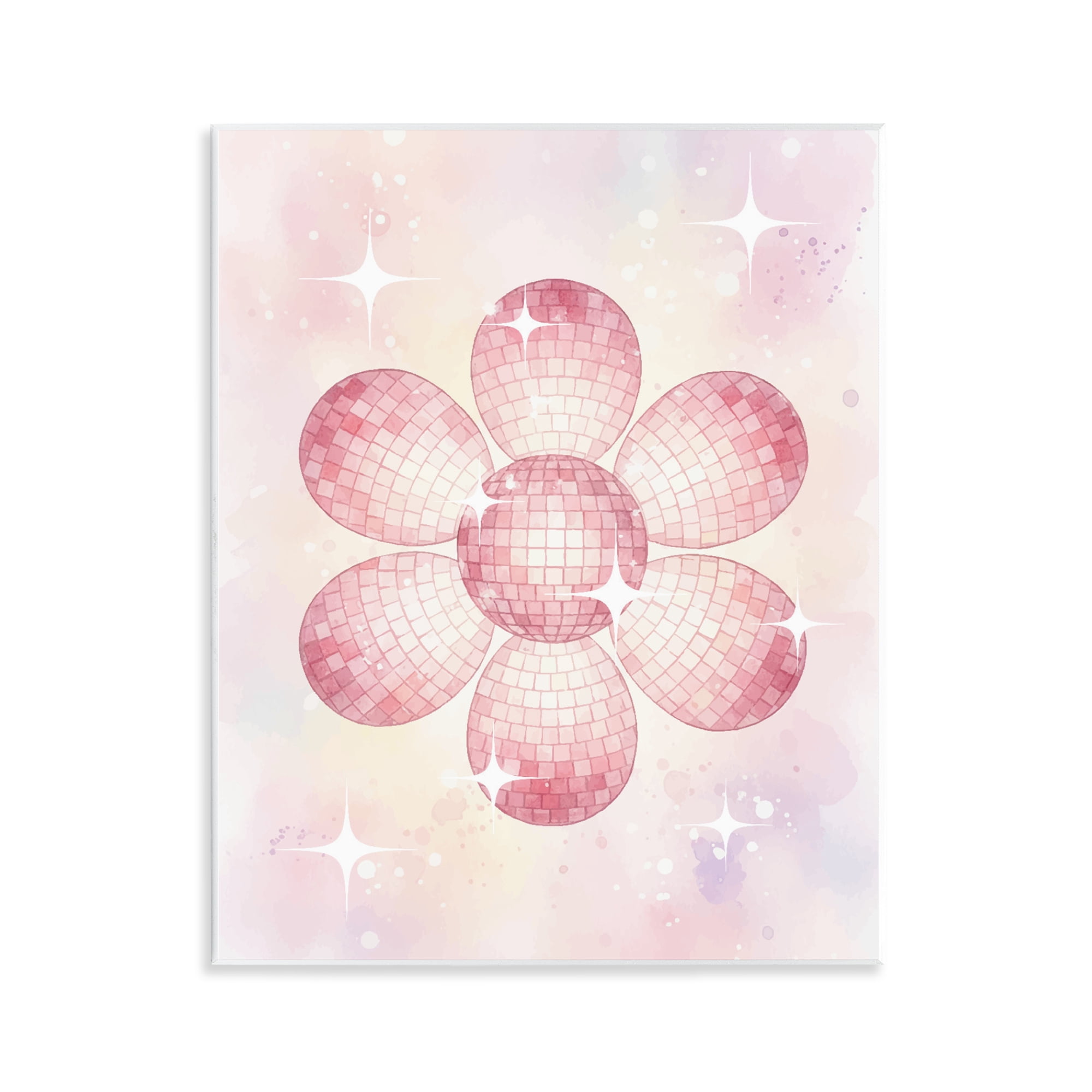Stupell Industries Dreamy Pink Disco Ball Flower Wall Plaque Art, design by Lil' Rue