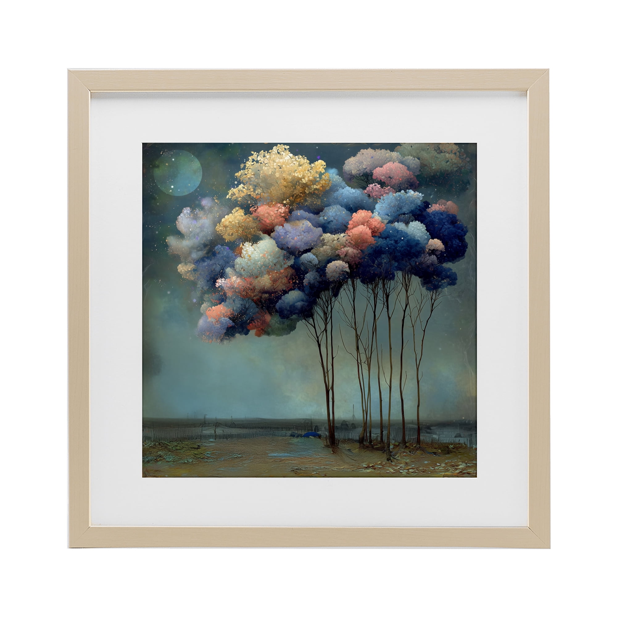 Stupell Industries Dreamy Sky Trees Surrealism Birch Framed Print Under Glass, design by Annabelle Hall