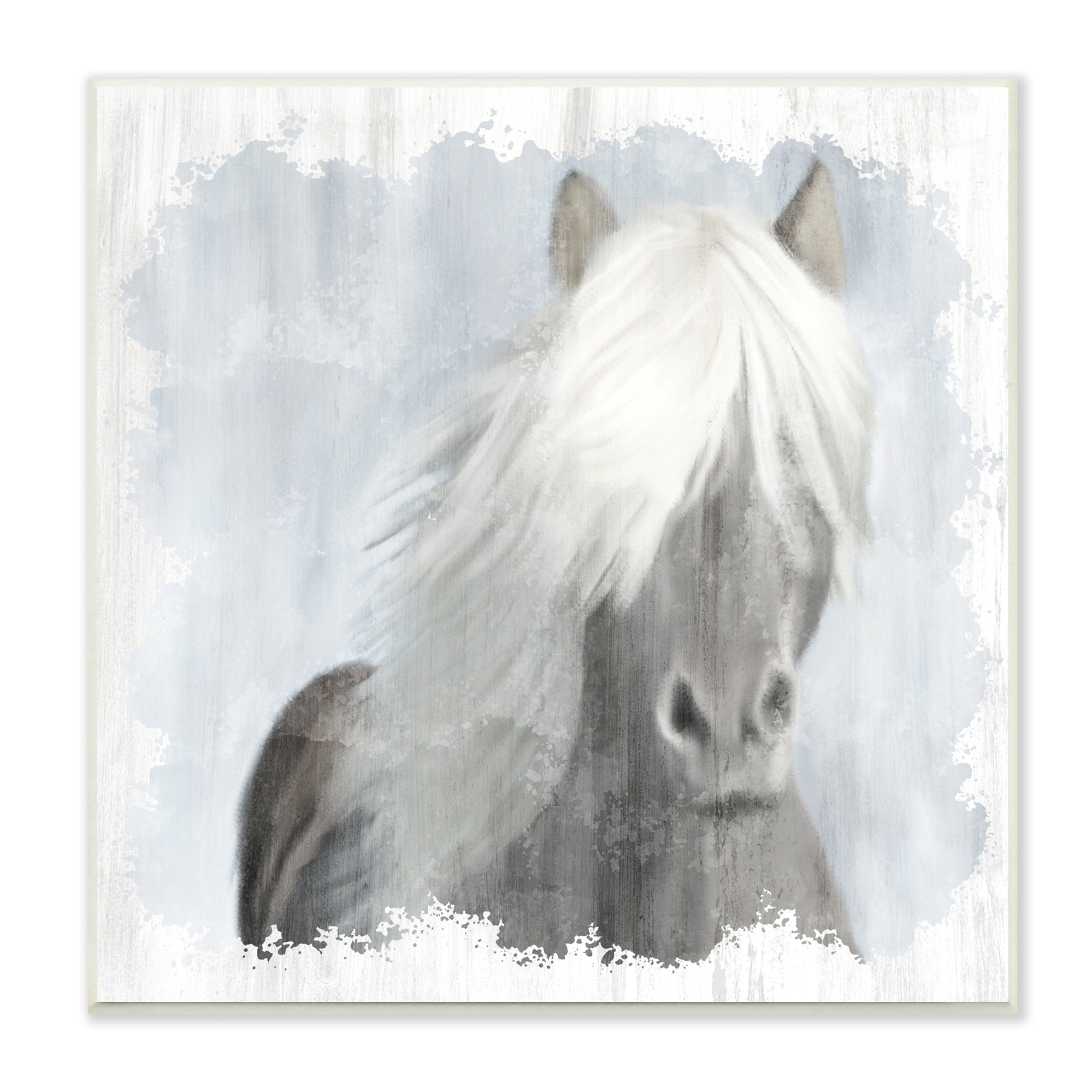 Stupell Industries Dreamy White Mane Horse Rustic Farmland, 12 x 12, Design by Kim Allen