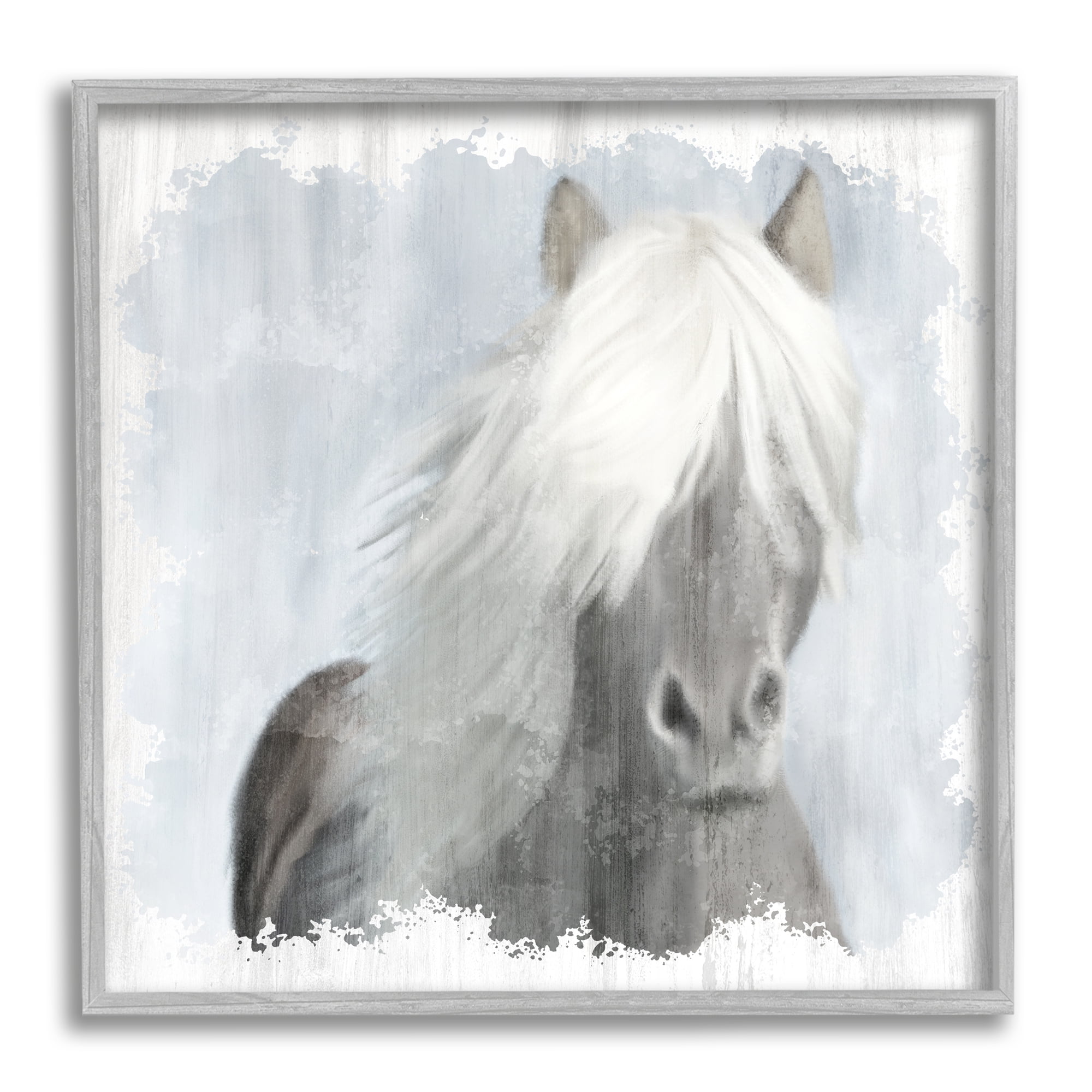 Stupell Industries Dreamy White Mane Horse Rustic Farmland, 17 x 17, Design by Kim Allen