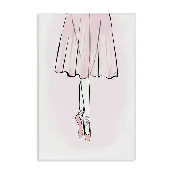 Stupell Industries Dress & Ballet Shoes Beauty & Fashion Painting Gallery Wrapped Canvas Art Print Wall Art, 16 x 24