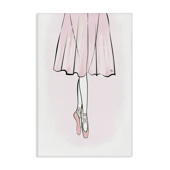 Stupell Industries Dress & Ballet Shoes Beauty & Fashion Painting Gallery Wrapped Canvas Art Print Wall Art, 20 x 30