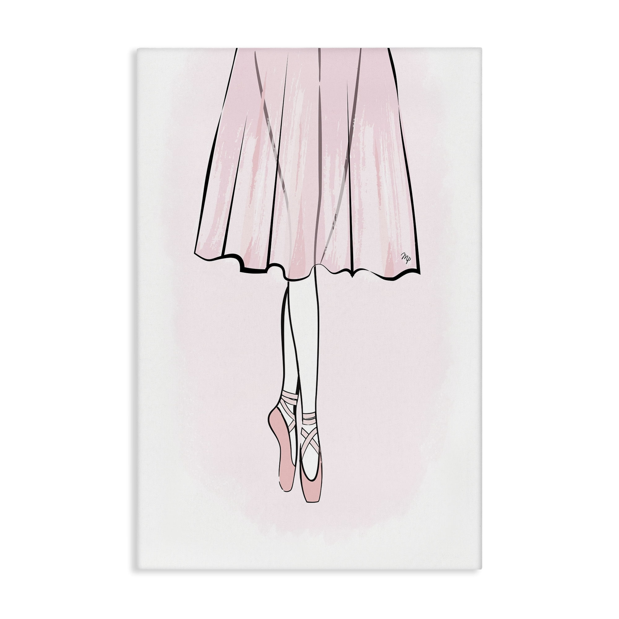 Stupell Industries Dress & Ballet Shoes Beauty & Fashion Painting Gallery Wrapped Canvas Art Print Wall Art, 30 x 45