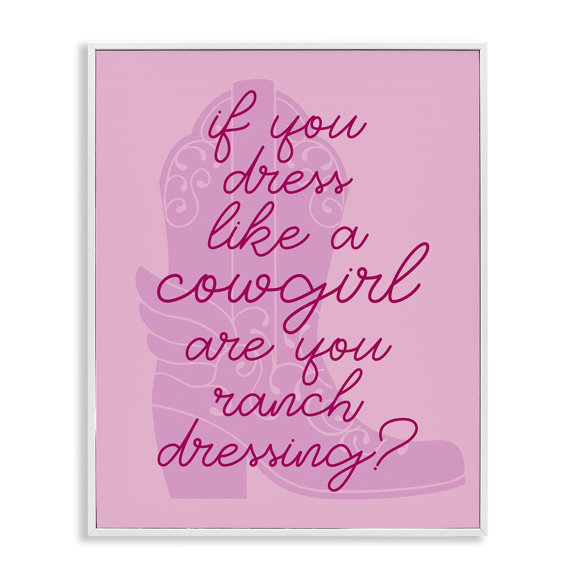Stupell Industries Dress Like a Cowgirl Beauty & Fashion Painting White Framed Art Print Wall Art, 16 x 20