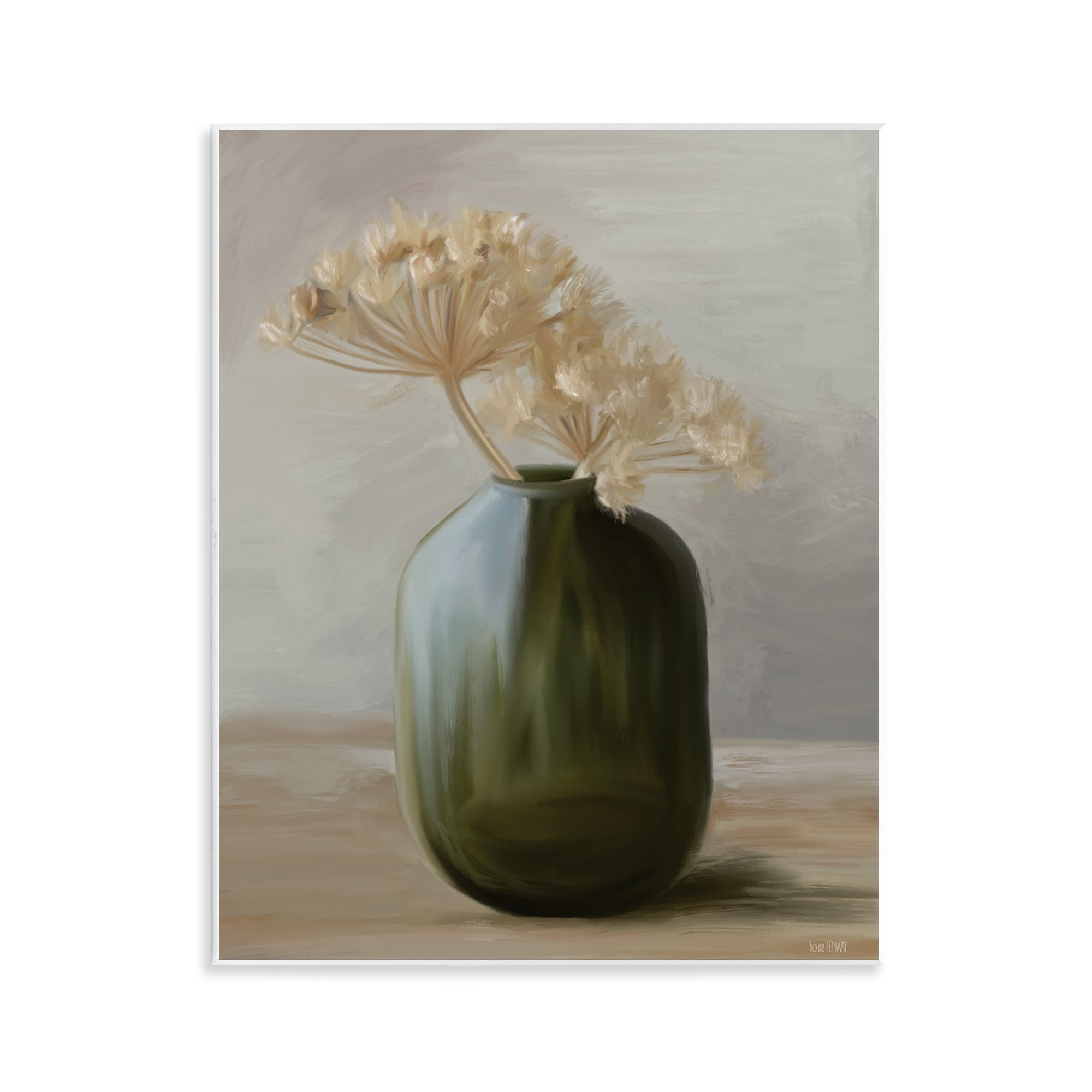 Stupell Industries Dried Blooms in Green Vase Wall Plaque Art, design by House Fenway