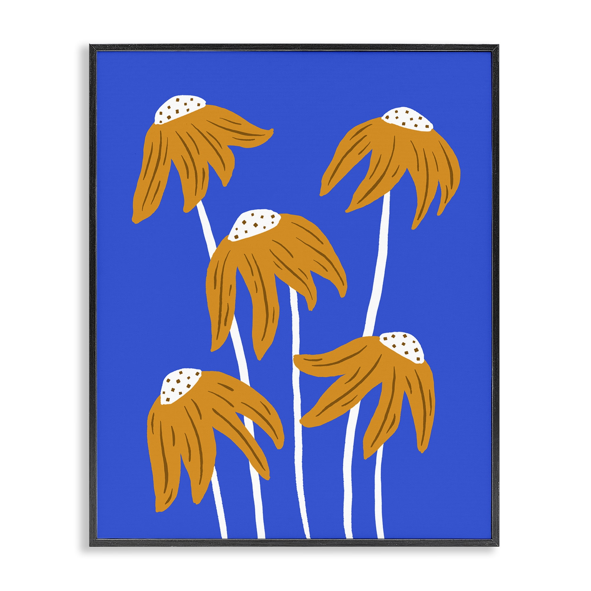 Stupell Industries Dried Sunflower Blooms Plants & Flowers Painting Black Framed Art Print Wall Art, 24 x 30