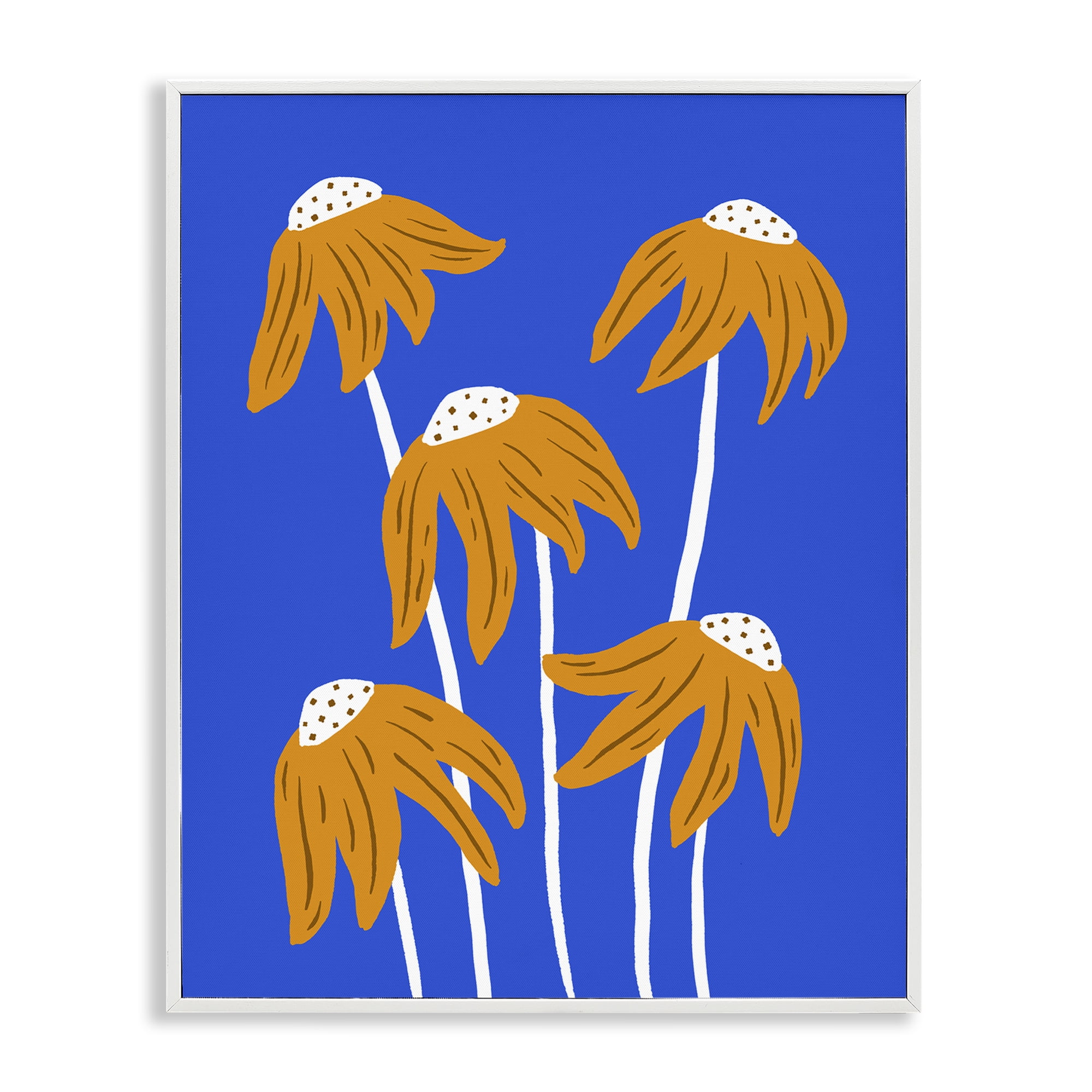Stupell Industries Dried Sunflower Blooms Plants & Flowers Painting White Framed Art Print Wall Art, 24 x 30