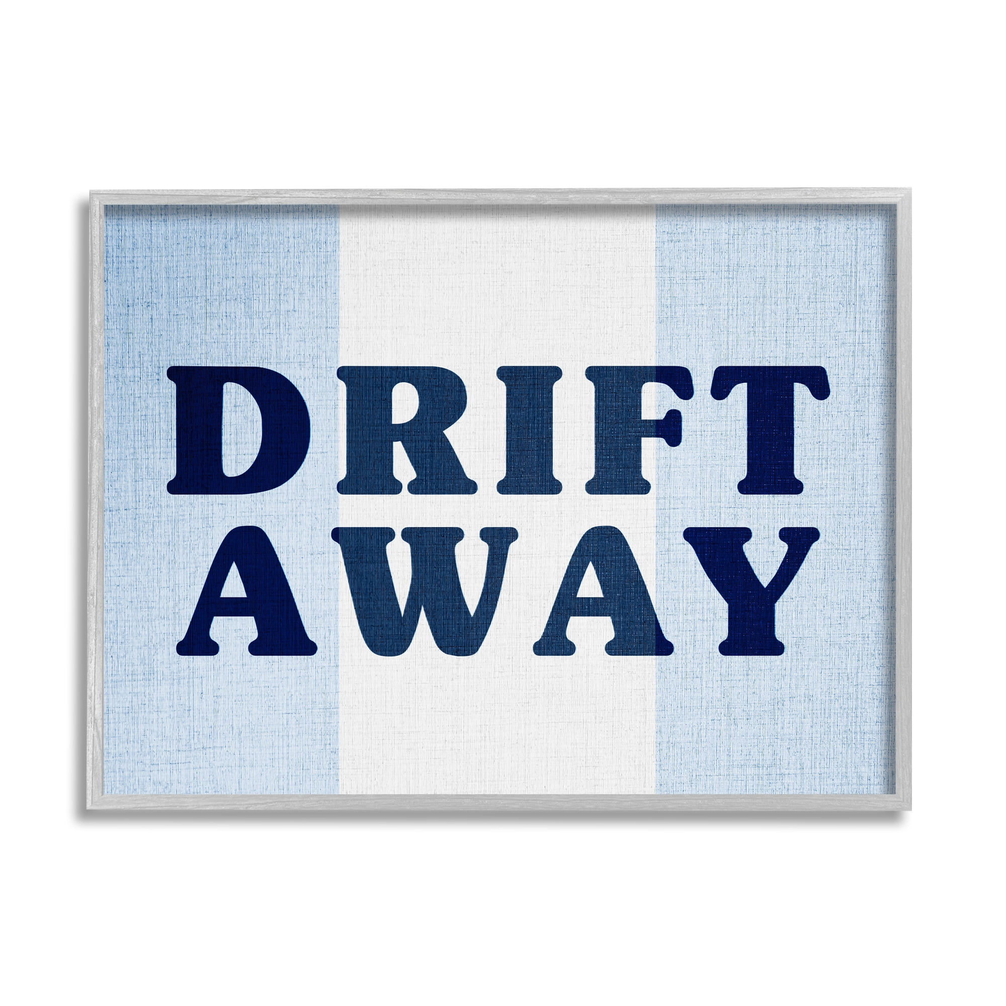 Stupell Industries Drift Away on Stripes Nature Painting Gray Framed Art Print Wall Art, 30 x 24
