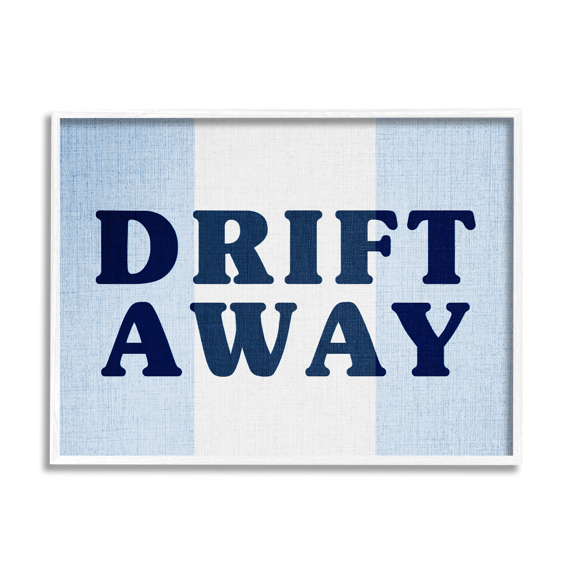 Stupell Industries Drift Away on Stripes Nature Painting White Framed Art Print Wall Art, 14 x 11