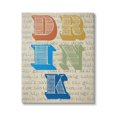 thumbnail image 1 of Stupell Industries Drink Antique Stamp Style Typography Kitchen Words Graphic Art Gallery Wrapped Canvas Print Wall Art, Design by Graffitee Studios, 1 of 7