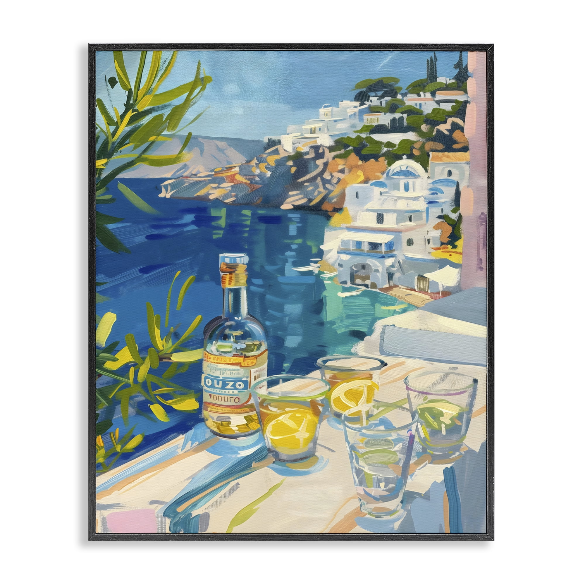 Stupell Industries Drink By The Sea Balcony Black Framed Giclee Art, design by The Prints Vibe
