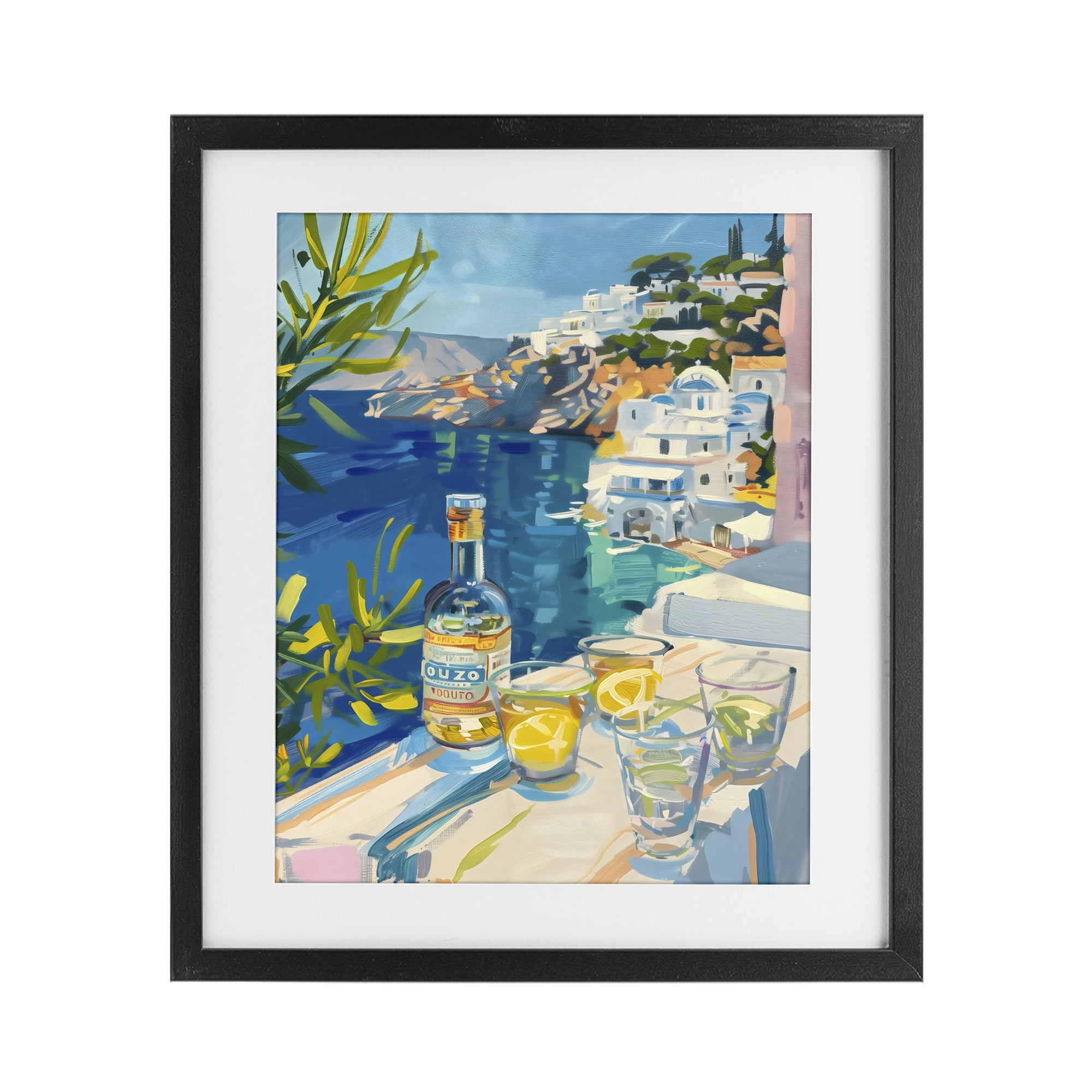 Stupell Industries Drink By The Sea Balcony Black Framed Print Under Glass, design by The Prints Vibe