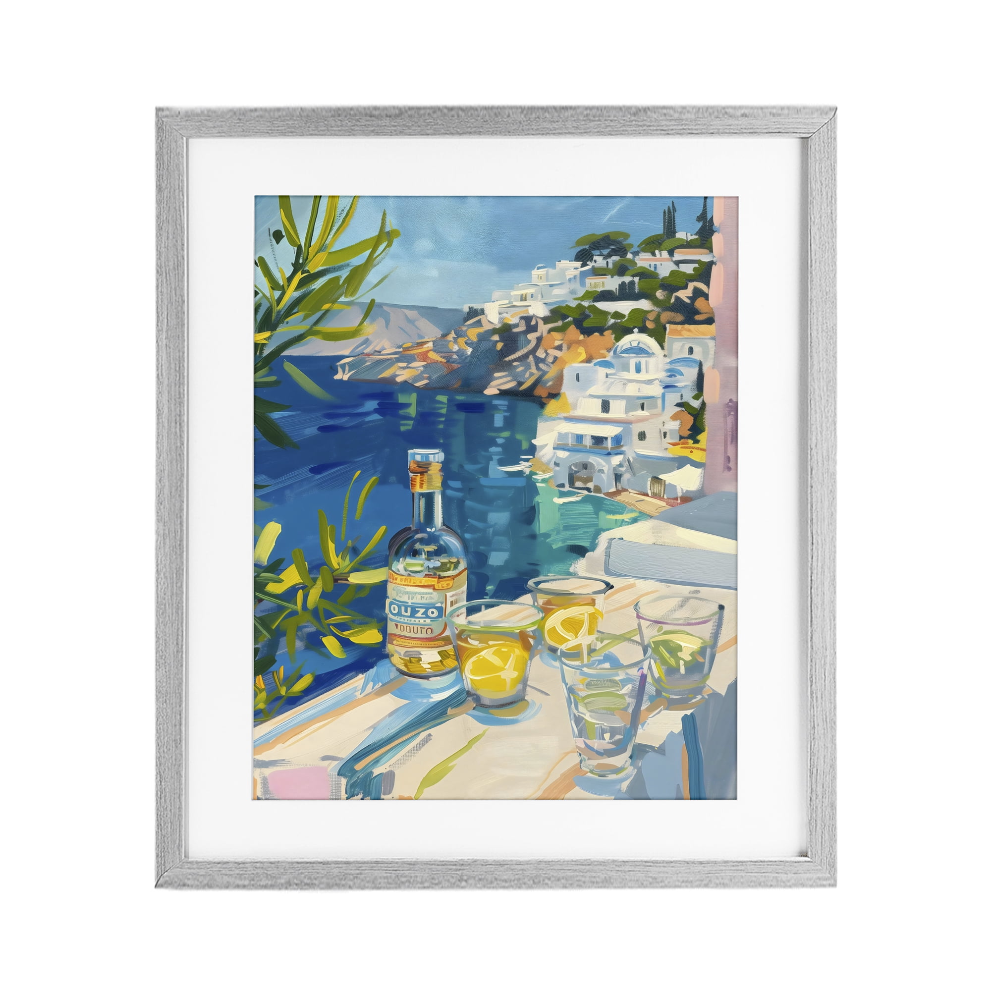 Stupell Industries Drink By The Sea Balcony Gray Framed Print Under Glass, design by The Prints Vibe