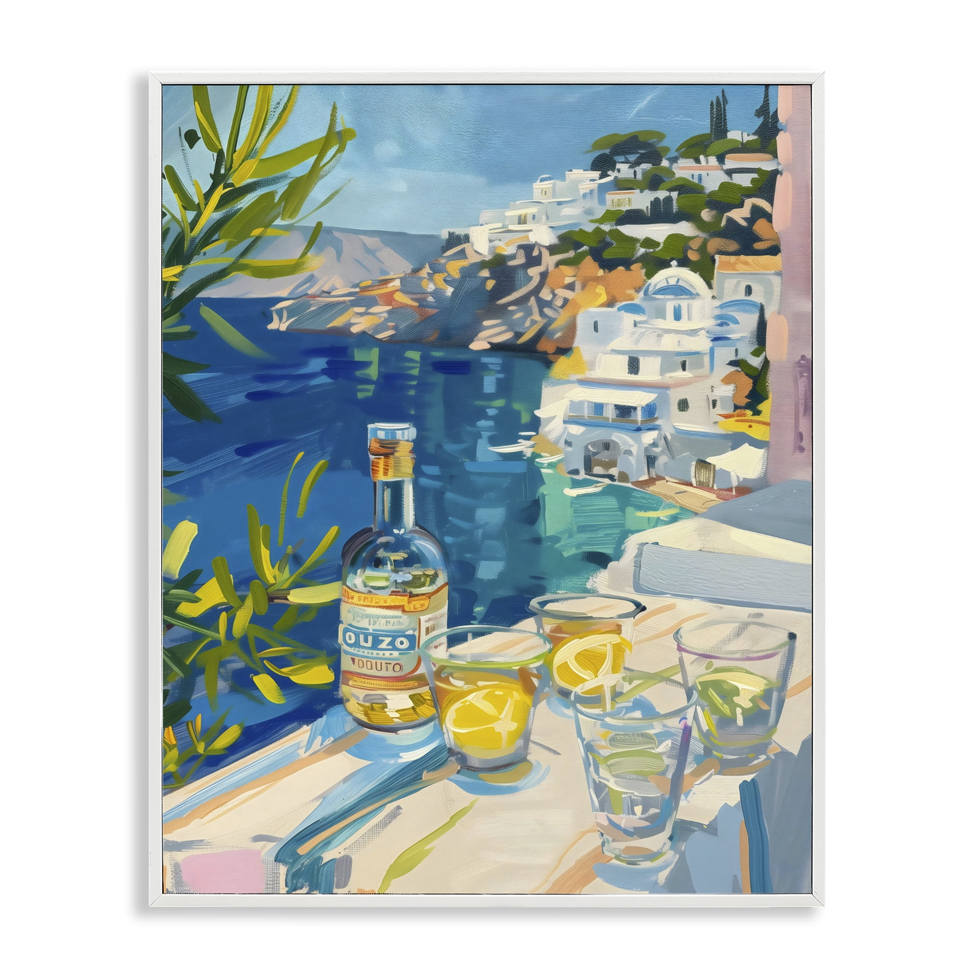Stupell Industries Drink By The Sea Balcony White Framed Giclee Art, design by The Prints Vibe