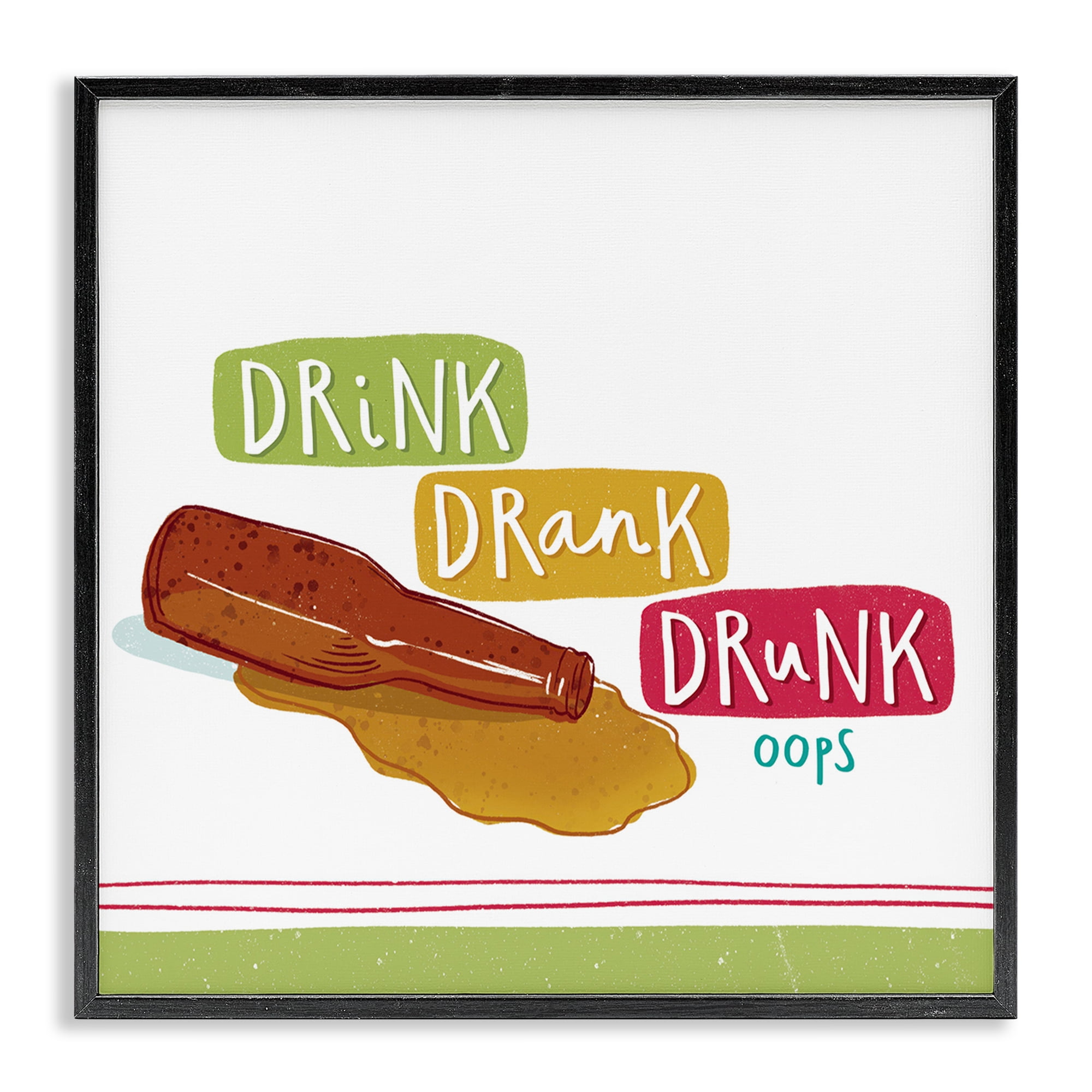 Stupell Industries Drink Drank Drunk Food & Beverage Painting Black Framed Art Print Wall Art, 24 x 24