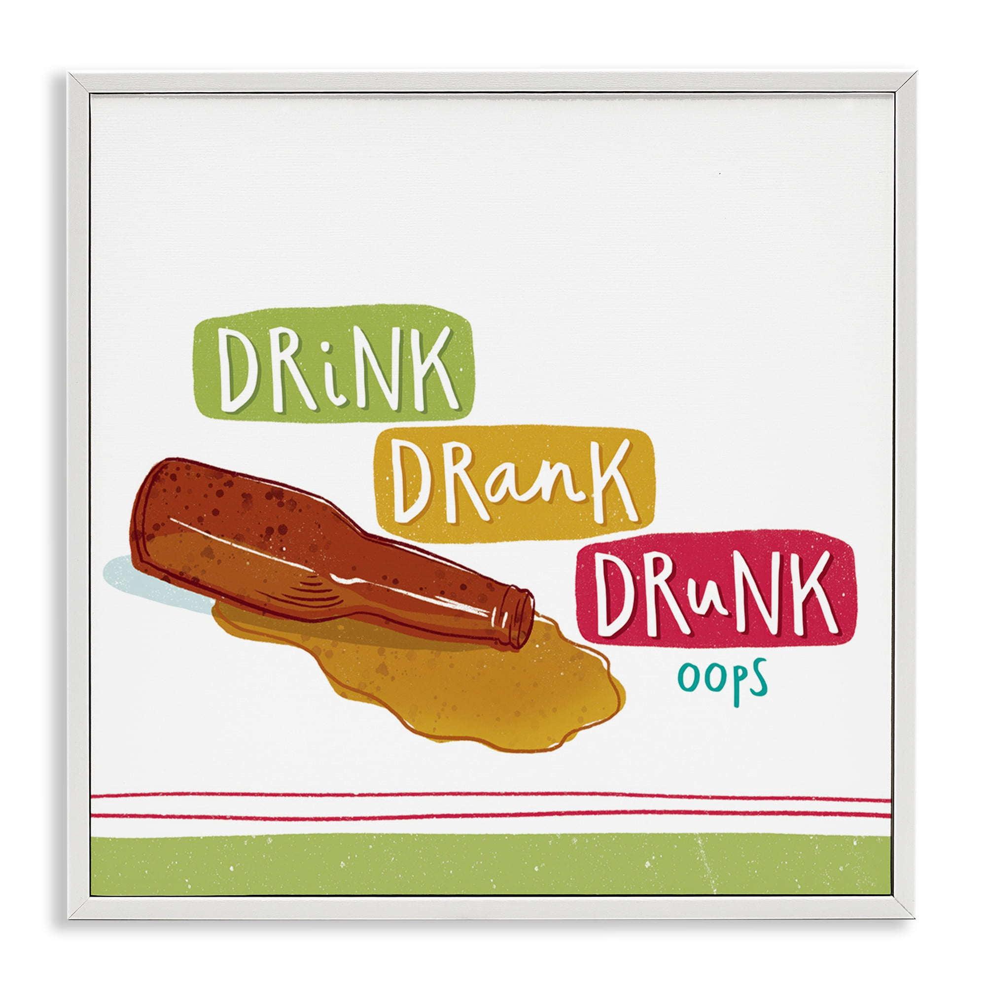 Stupell Industries Drink Drank Drunk Food & Beverage Painting White Framed Art Print Wall Art, 12 x 12