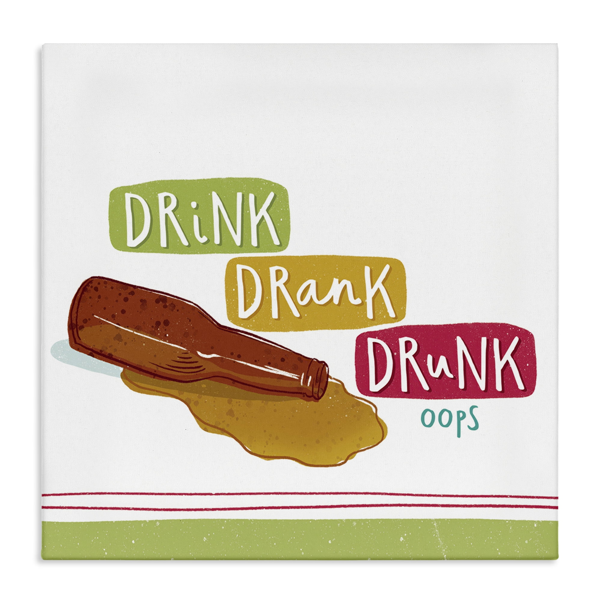 Stupell Industries Drink Drank Drunk Food & Beverage Painting Wrapped Canvas Art Print Wall Art, 36 x 36