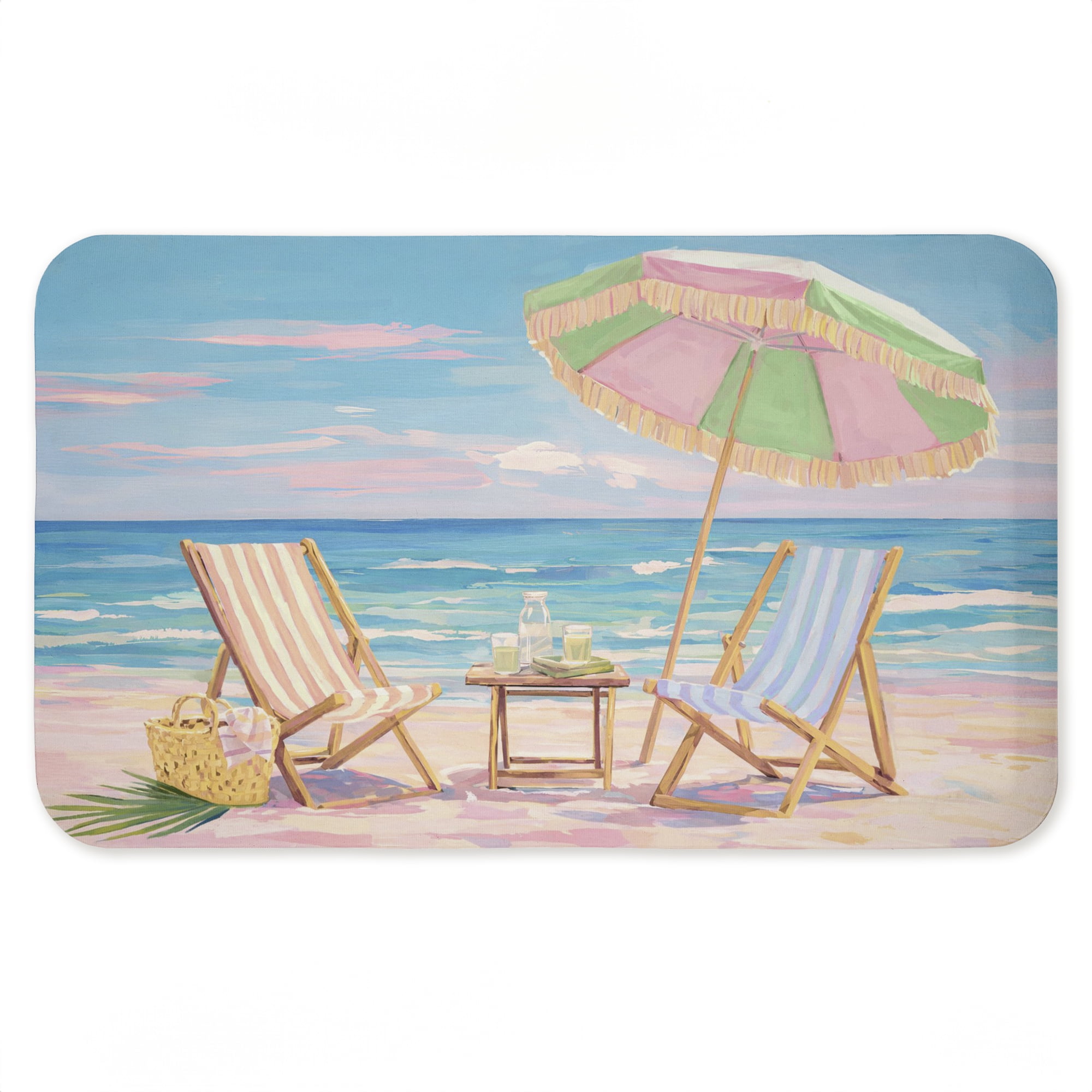Stupell Industries Drinks By The Sea Printed Anti-Fatigue Floor Mat, design by Ziwei Li