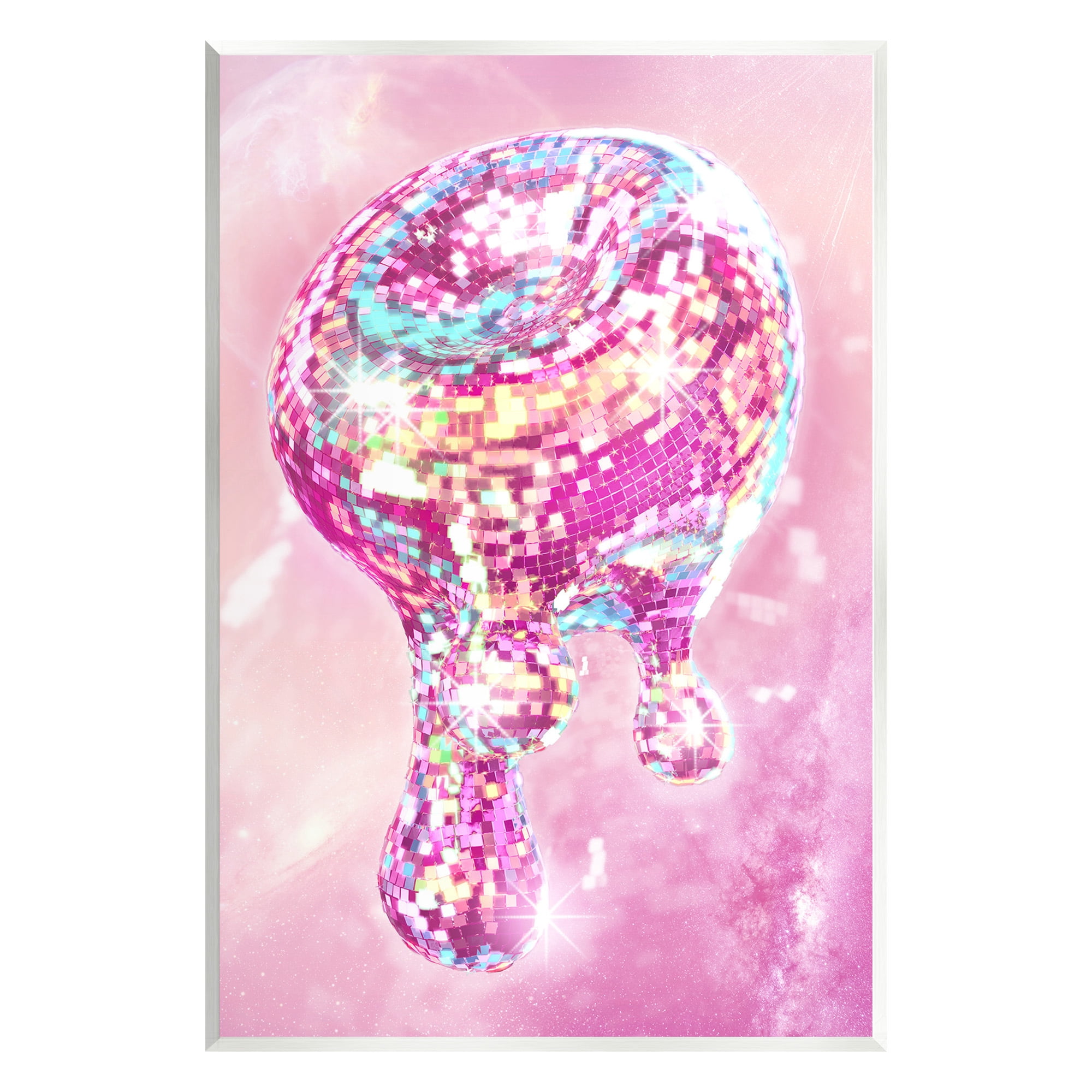 Stupell Industries Dripping Disco Ball Abstract Painting Unframed Art Print Wall Art, 13 x 19