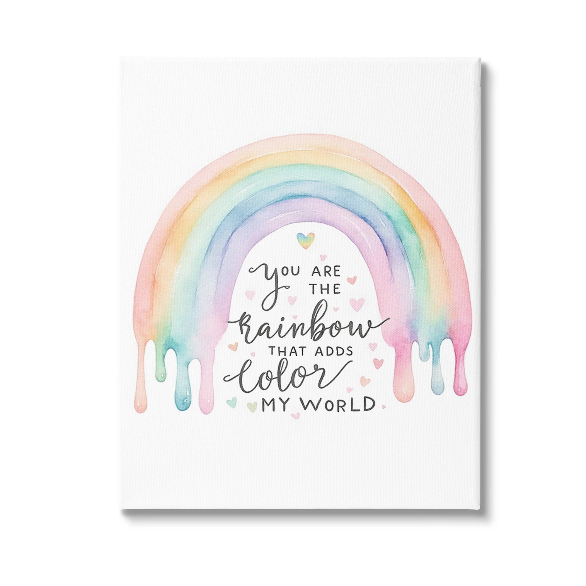 Stupell Industries Dripping Inspirational Rainbow Inspirational Painting Gallery Wrapped Canvas Art Print Wall Art, 30 x 40