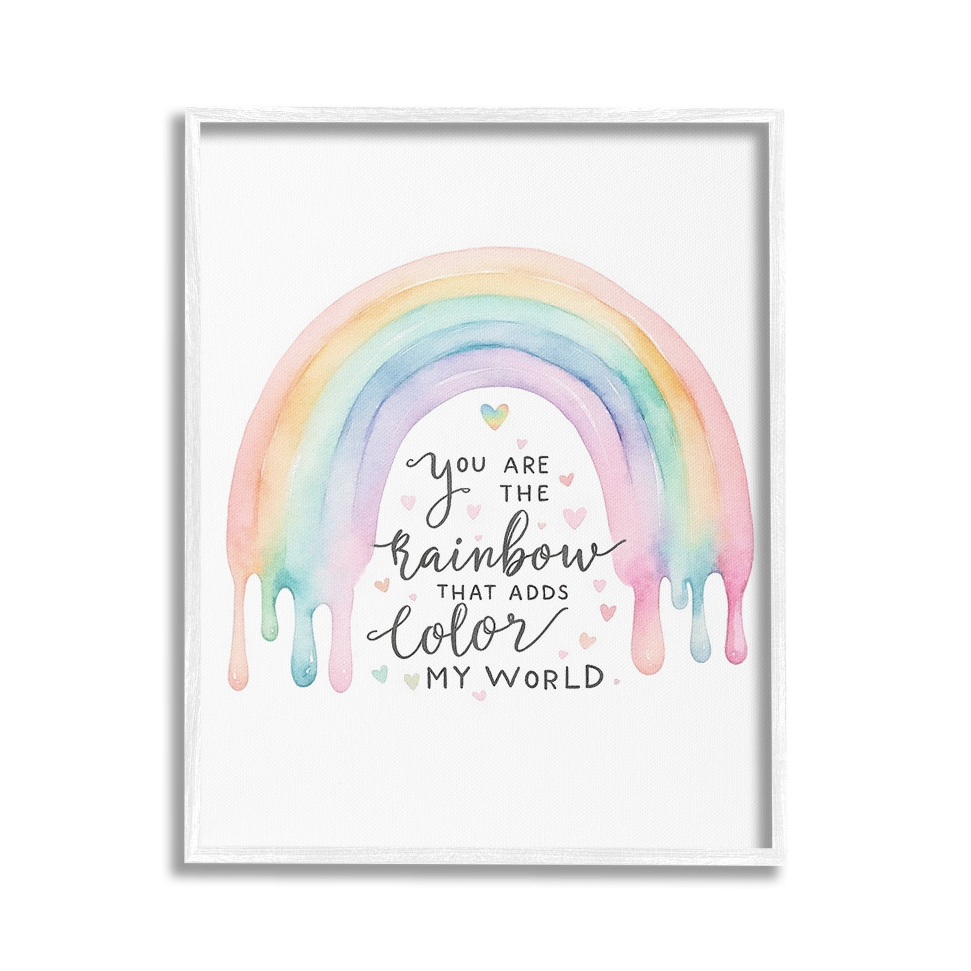 Stupell Industries Dripping Inspirational Rainbow Inspirational Painting White Framed Art Print Wall Art, 16 x 20