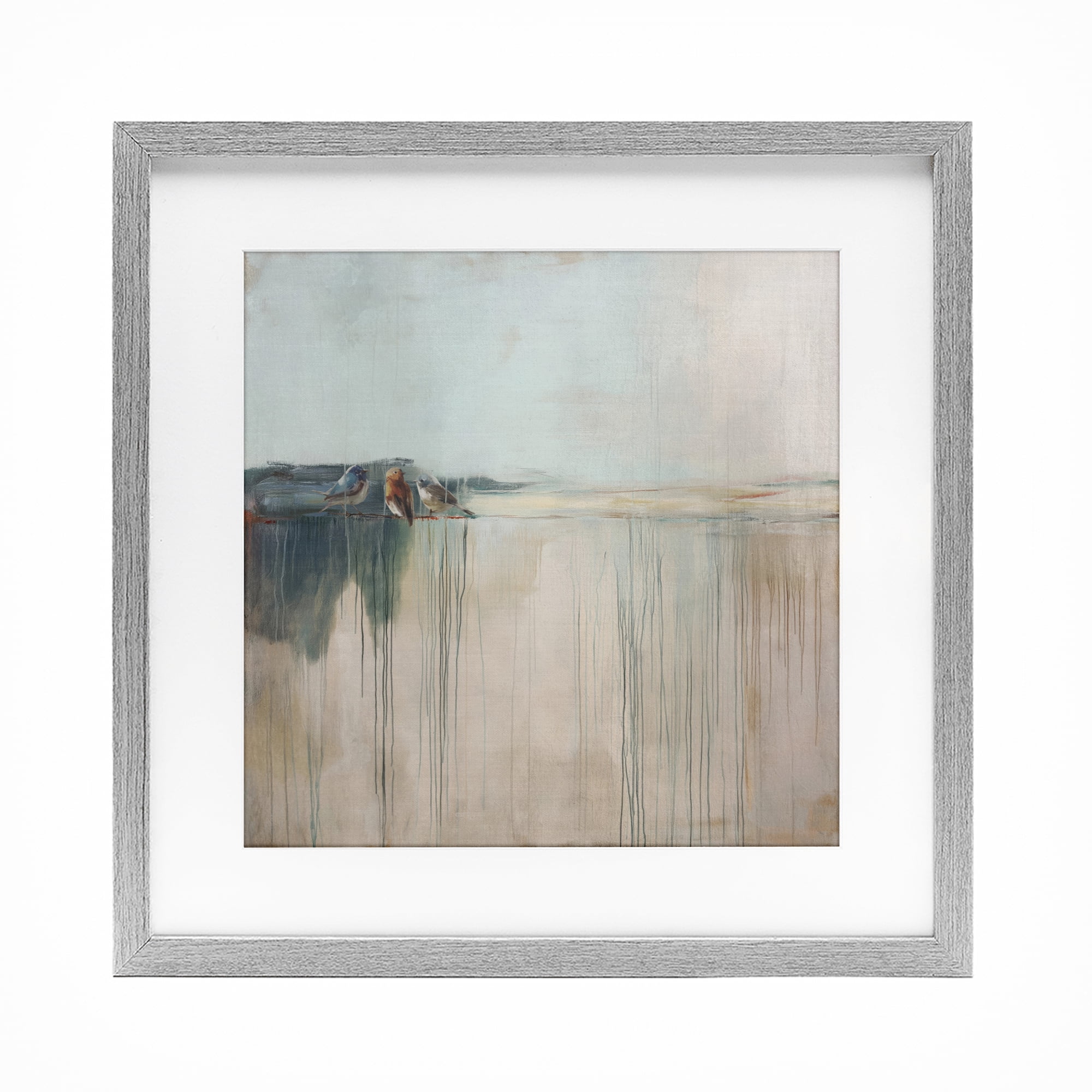 Stupell Industries Drips And Feathers Abstract Gray Framed Print Under Glass, design by Svetlana Aleynikova