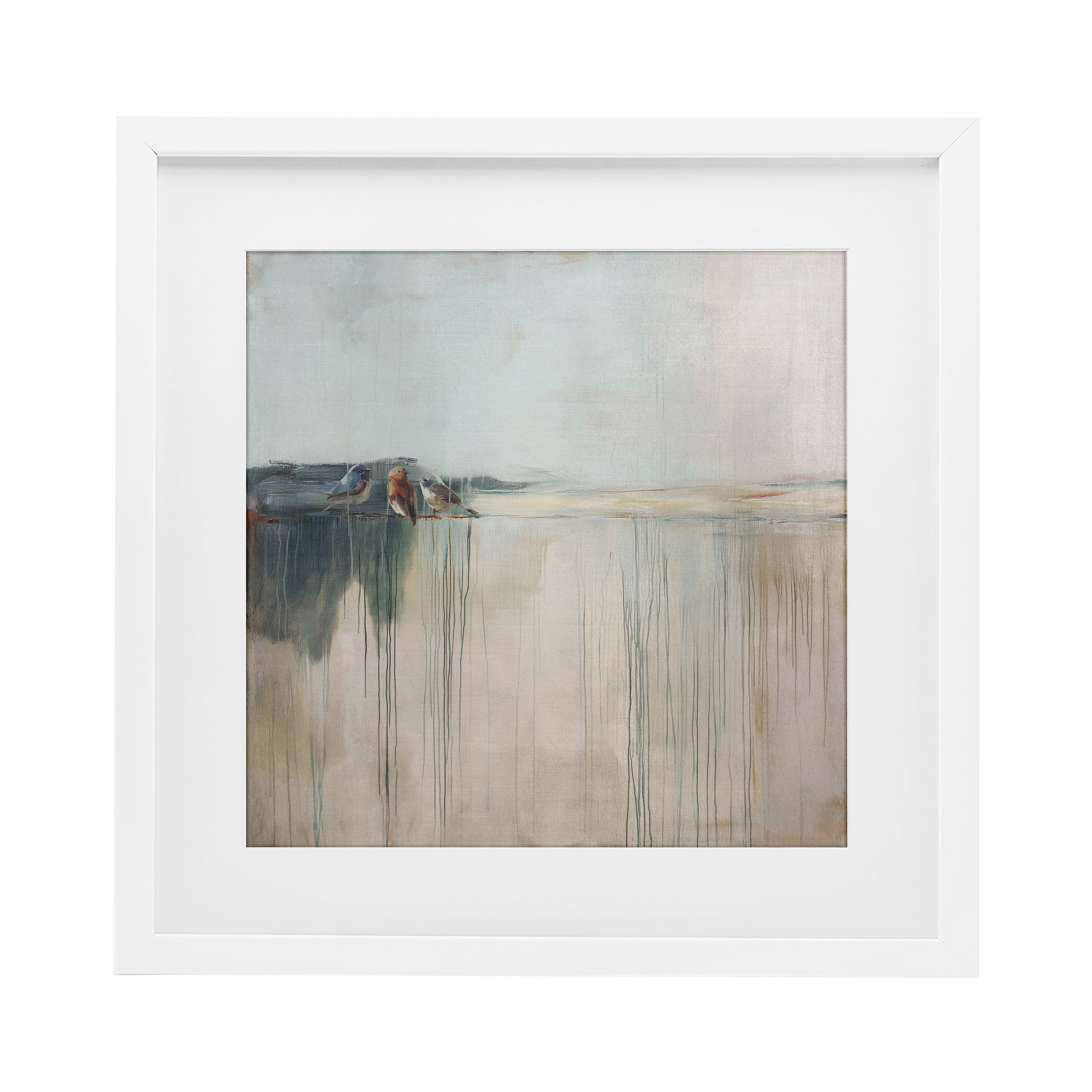 Stupell Industries Drips And Feathers Abstract White Framed Print Under Glass, design by Svetlana Aleynikova