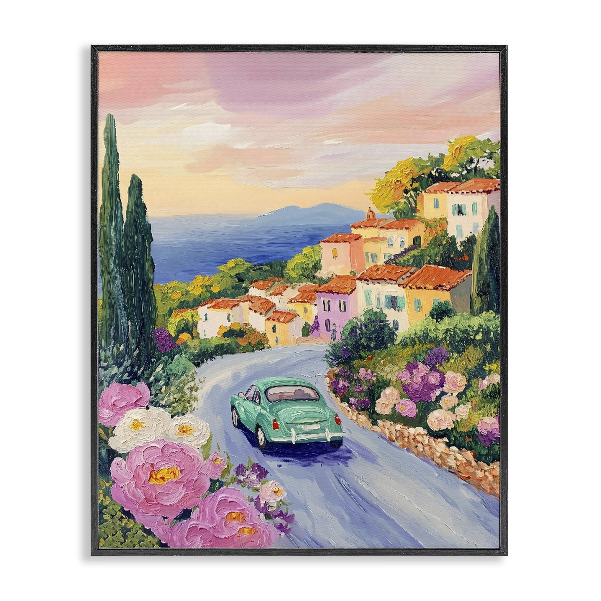 Stupell Industries Driving Along The Coast Black Framed Giclee Art, design by The Prints Vibe