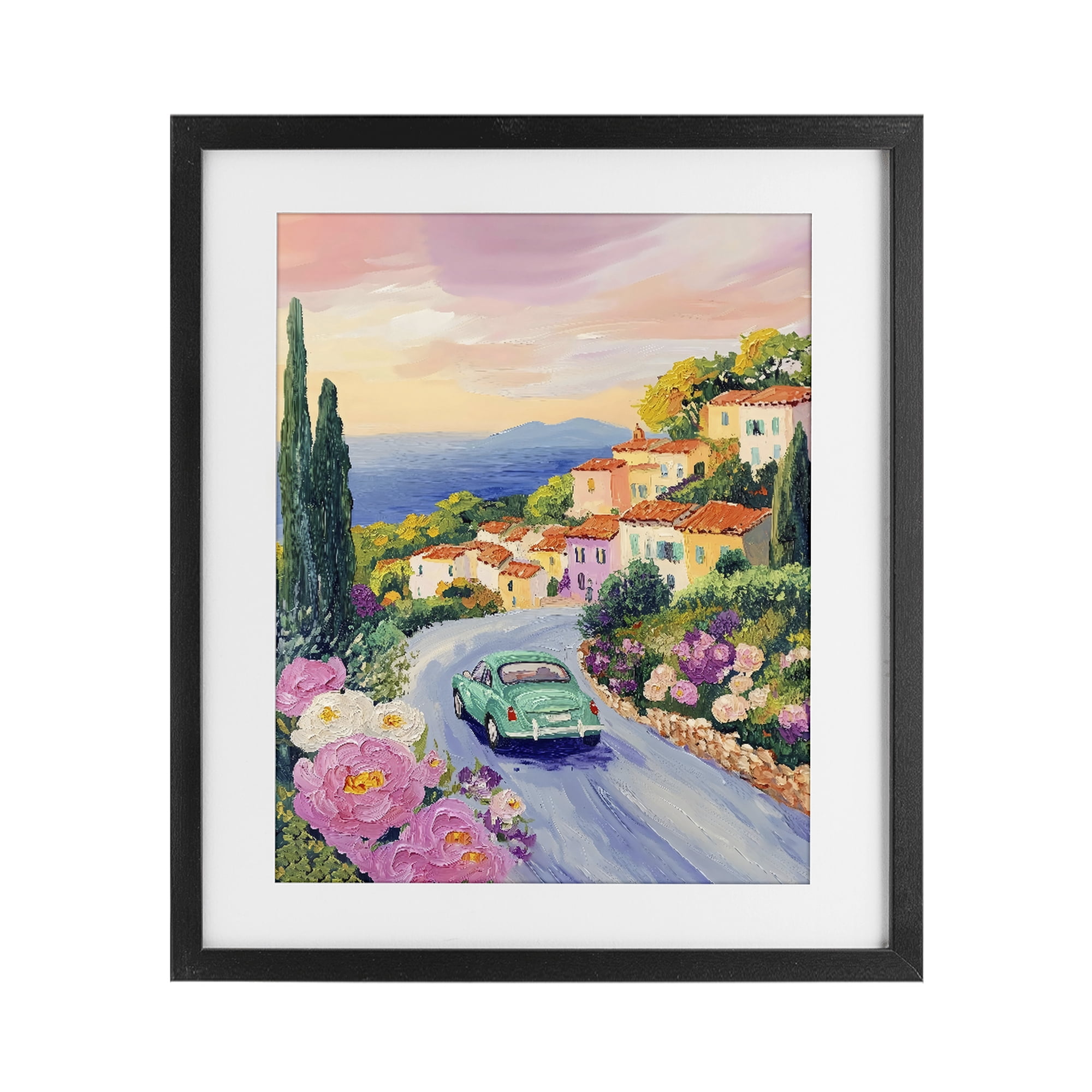 Stupell Industries Driving Along The Coast Black Framed Print Under Glass, design by The Prints Vibe