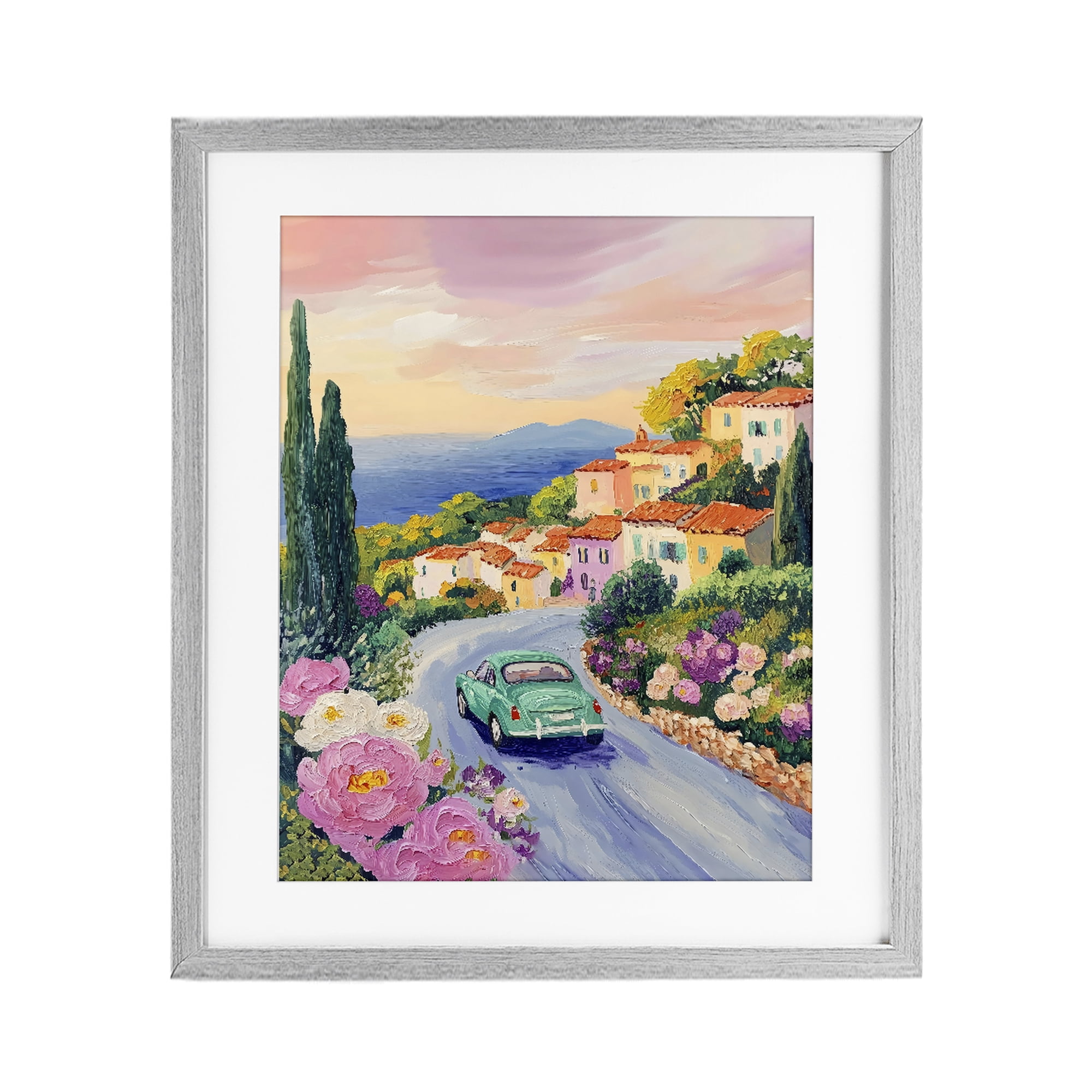Stupell Industries Driving Along The Coast Gray Framed Print Under Glass, design by The Prints Vibe