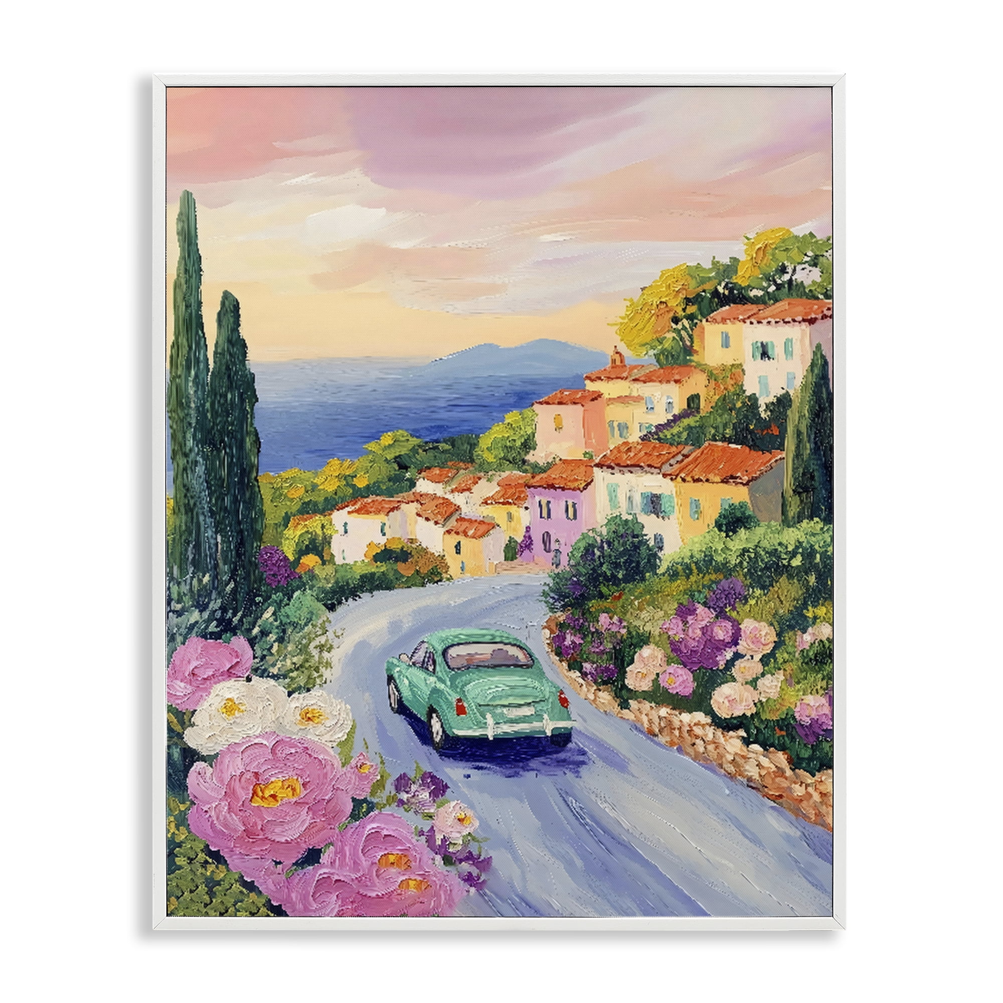 Stupell Industries Driving Along The Coast White Framed Giclee Art, design by The Prints Vibe
